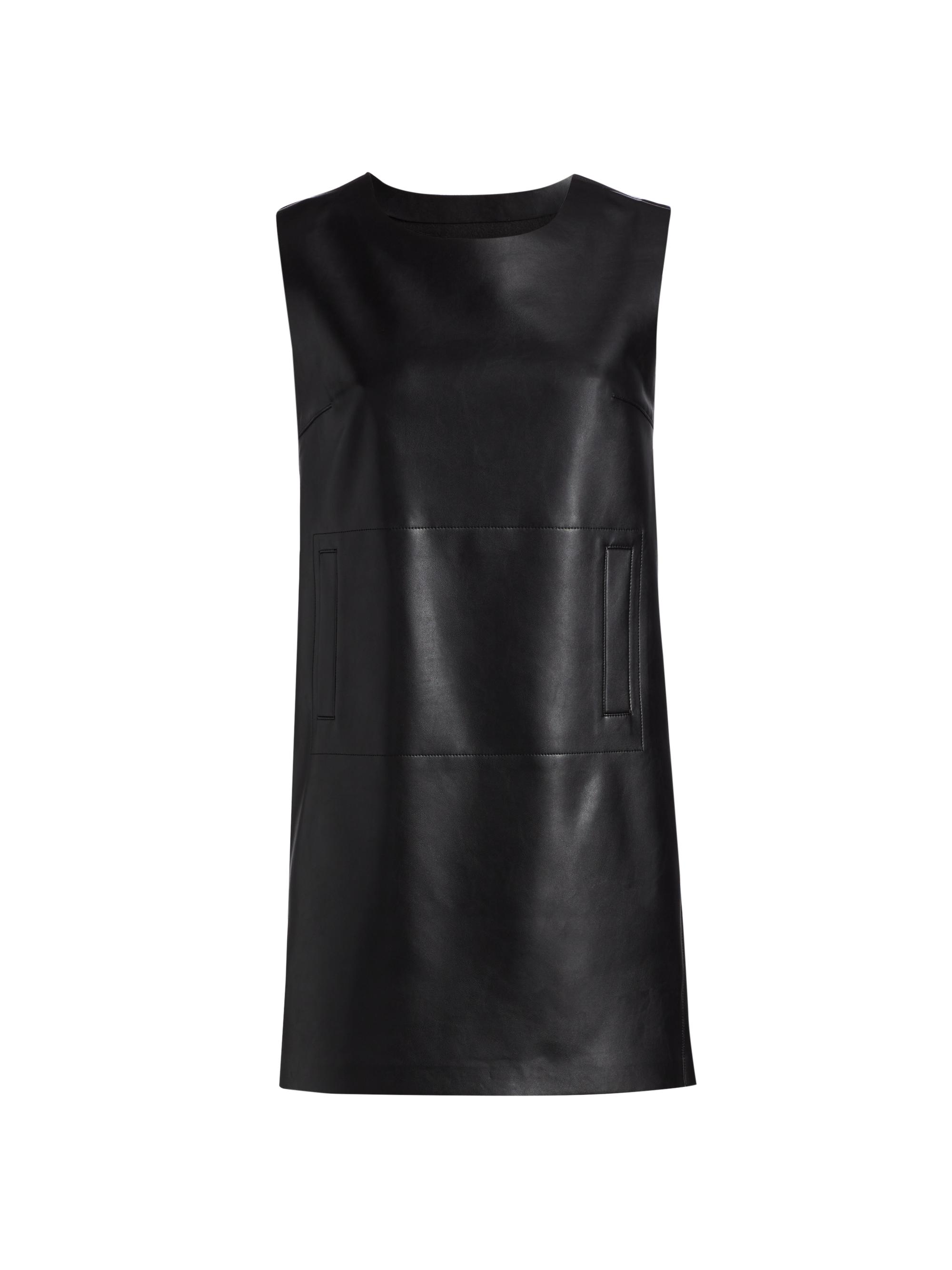 Norma Kamali Women's Faux Leather Sleeveless Minidress - Black