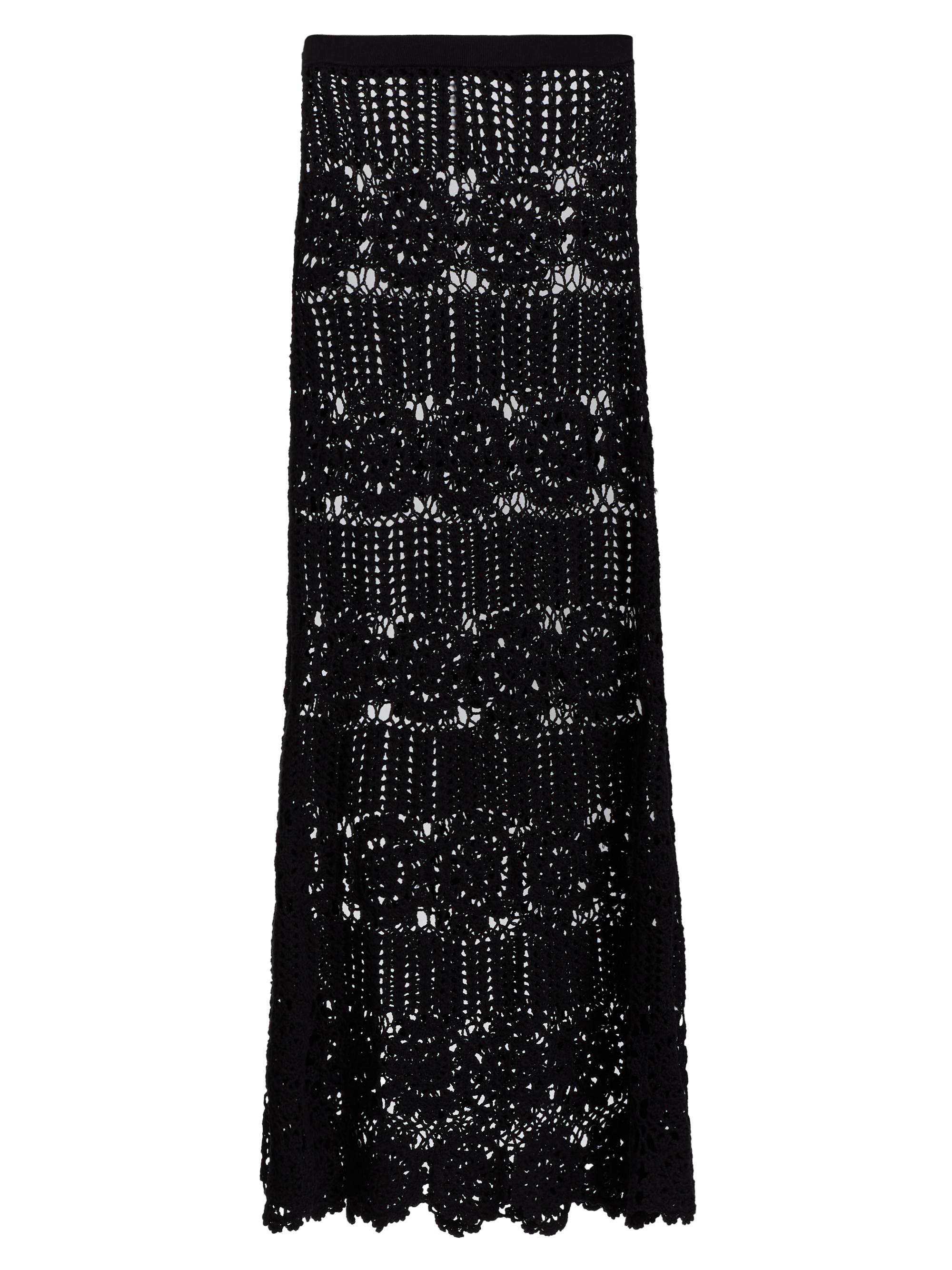 Norma Kamali Women's Crocheted Maxi Skirt - Black
