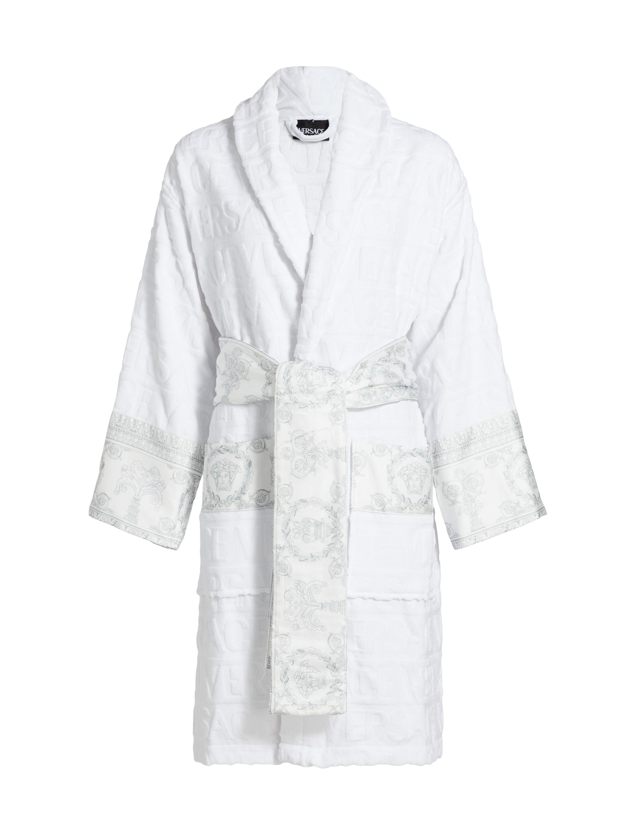 Versace Women's Bride Embroidered Baroque Bathrobe - White White