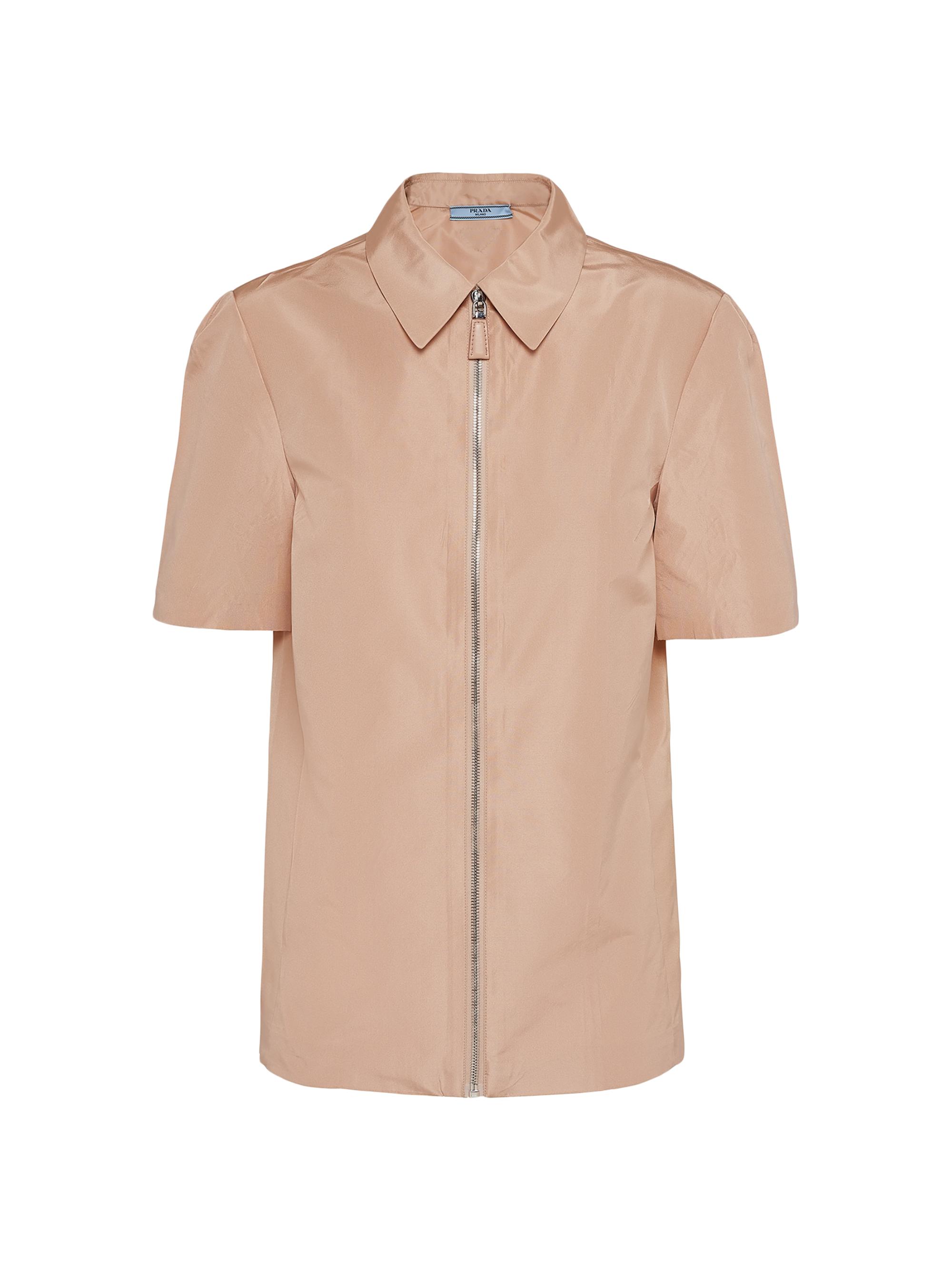 Prada Women's Short-Sleeved Faille Shirt - Beige