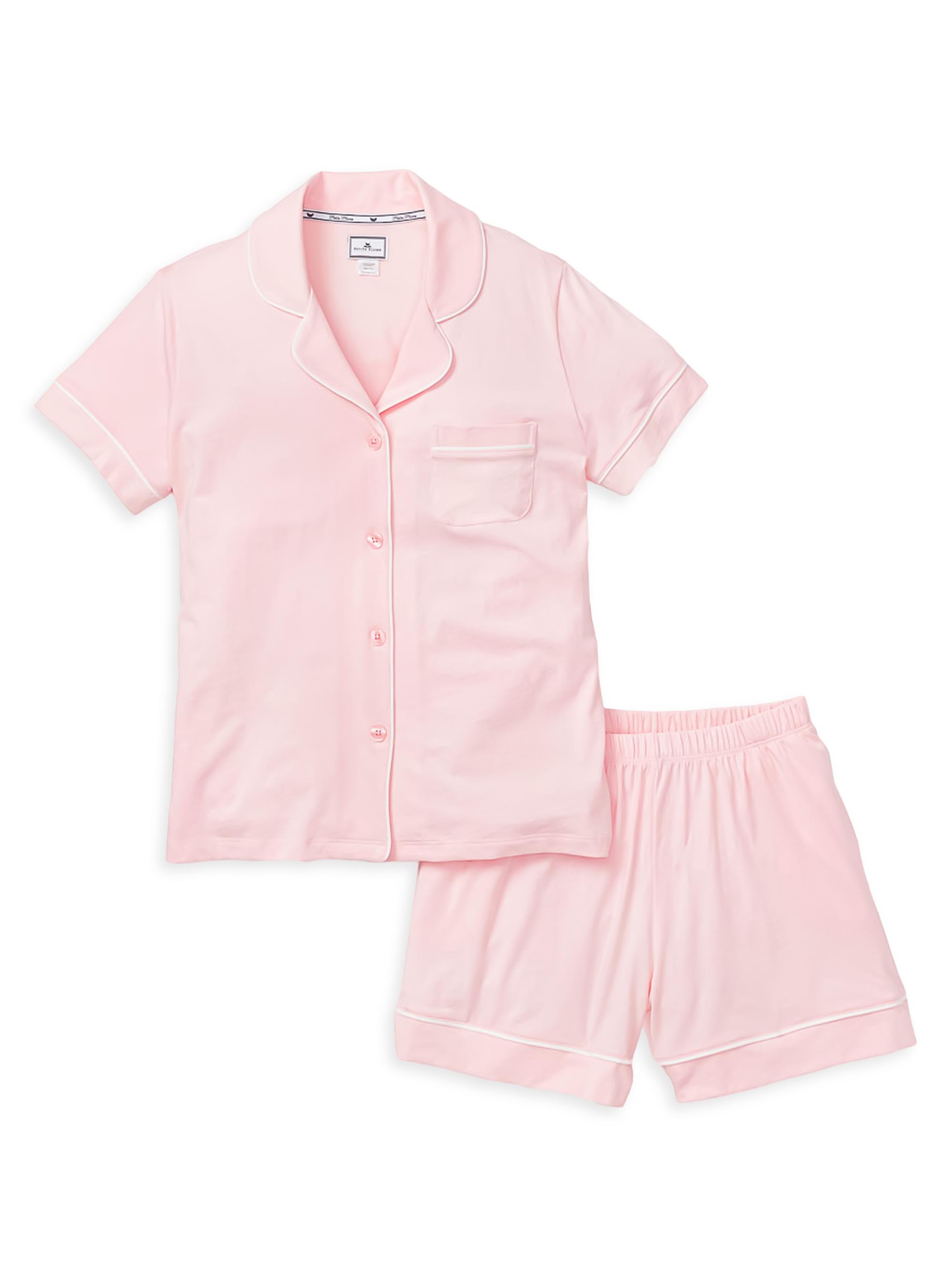 Petite Plume 2-Piece Cotton Pajama Shorts Set - Pink
