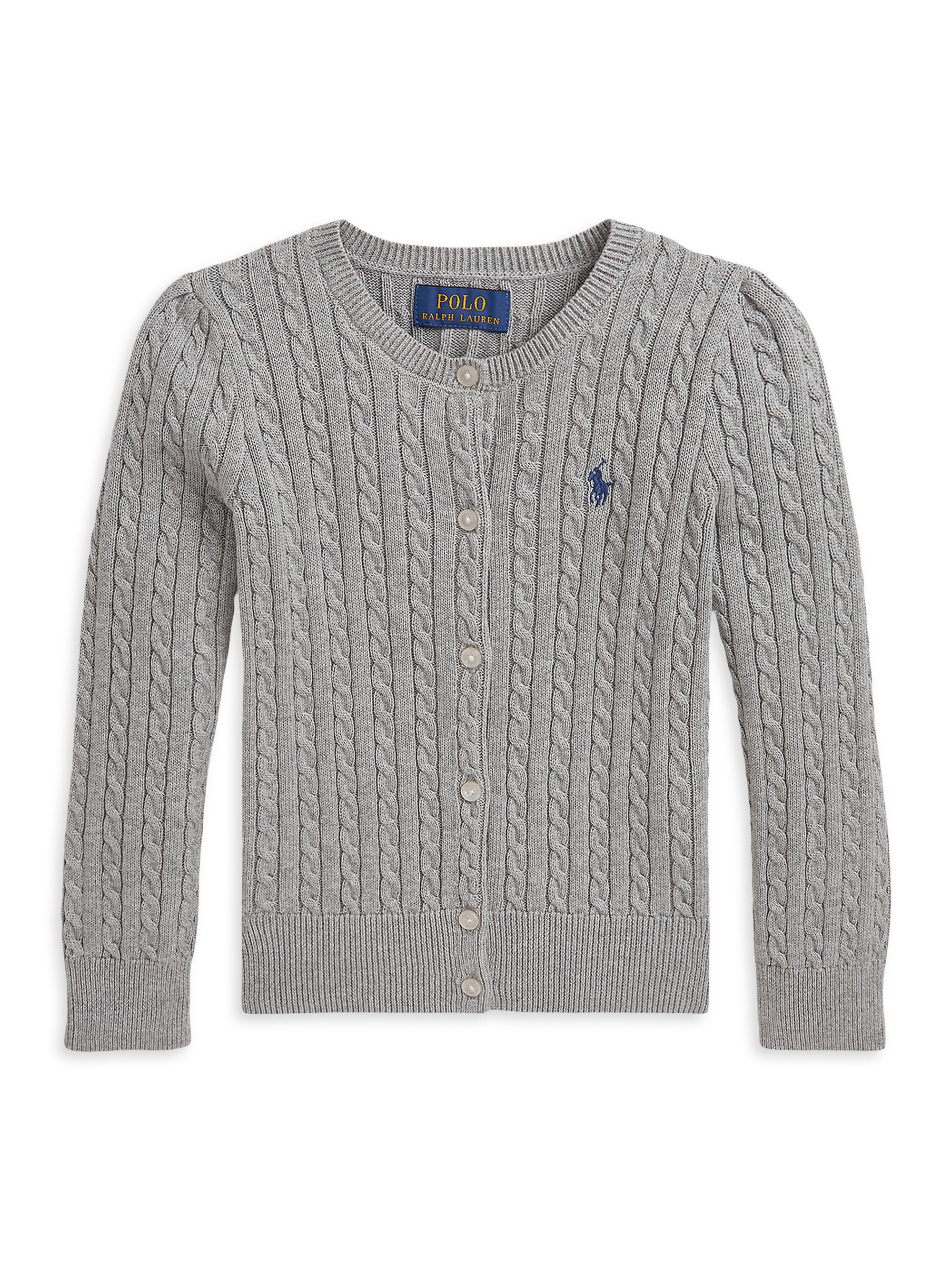 Polo Ralph Lauren Little Girl's & Girl's Cable-Knit Cardigan - Heather Grey
