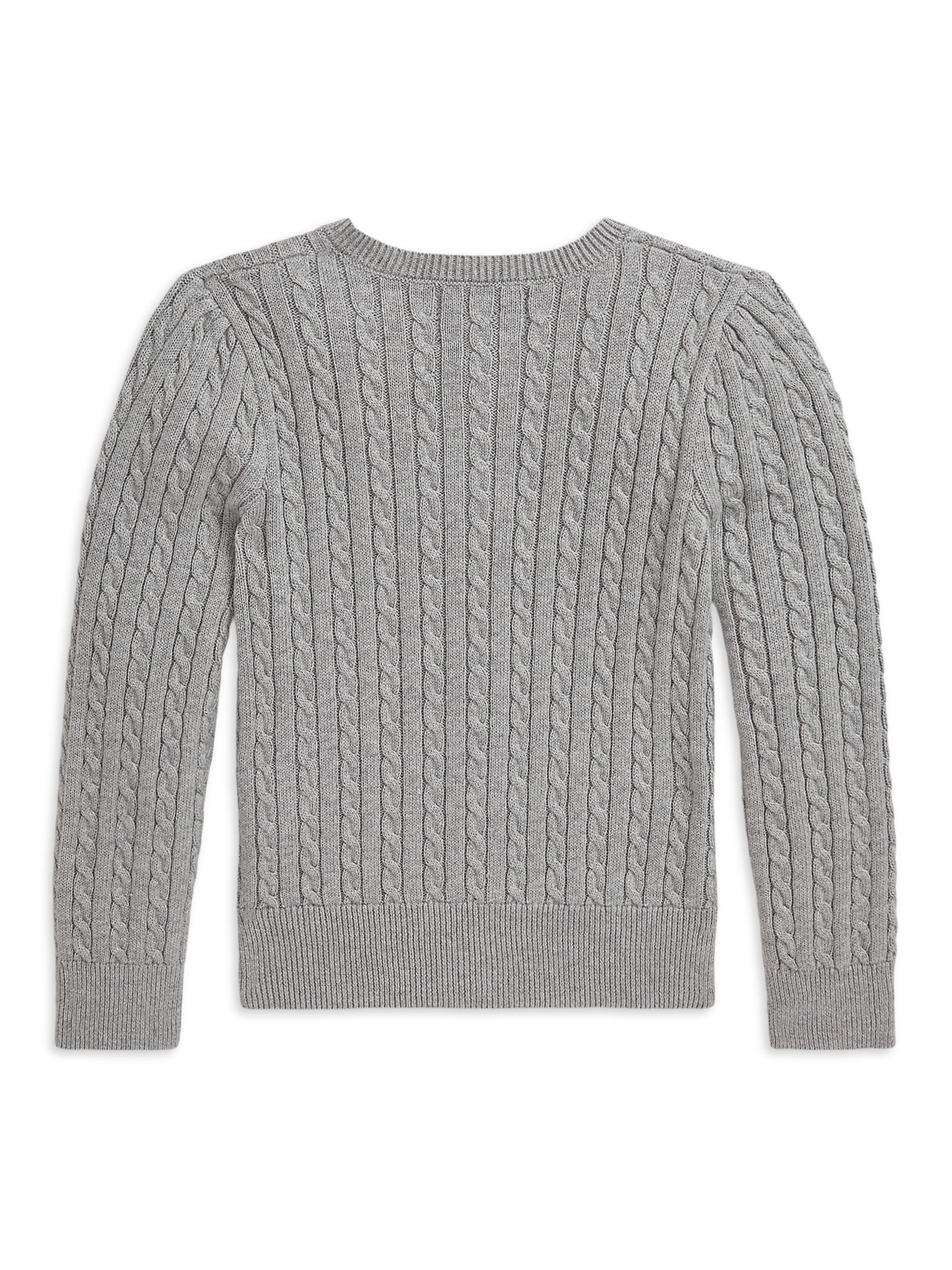 Polo Ralph Lauren Little Girl's & Girl's Cable-Knit Cardigan - Heather Grey | Thumbnail 2