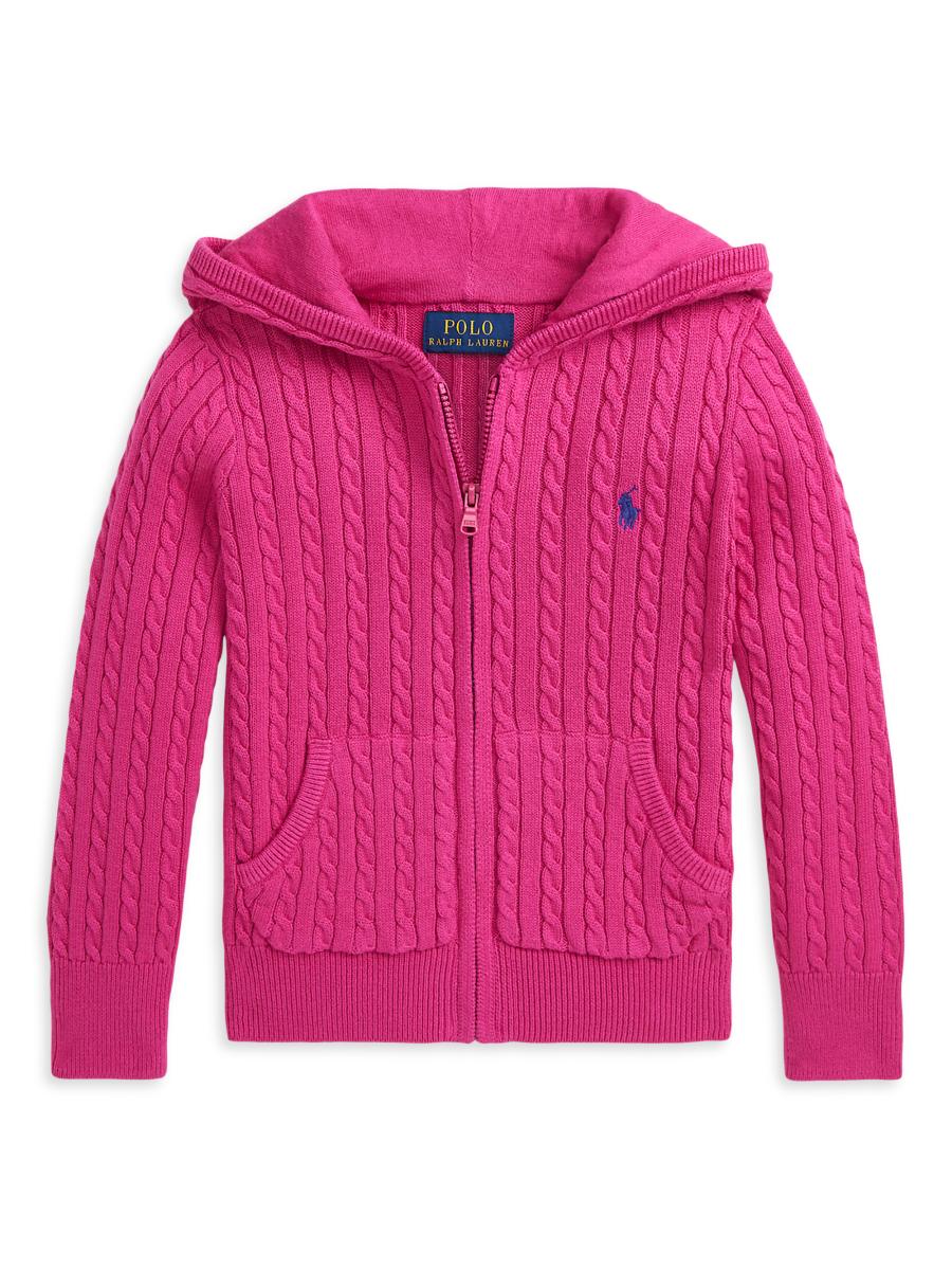 【2024年製 新品】 Polo Shop Ralph Zip Cable-Knit Girl's & Girl's Little Lauren トップス