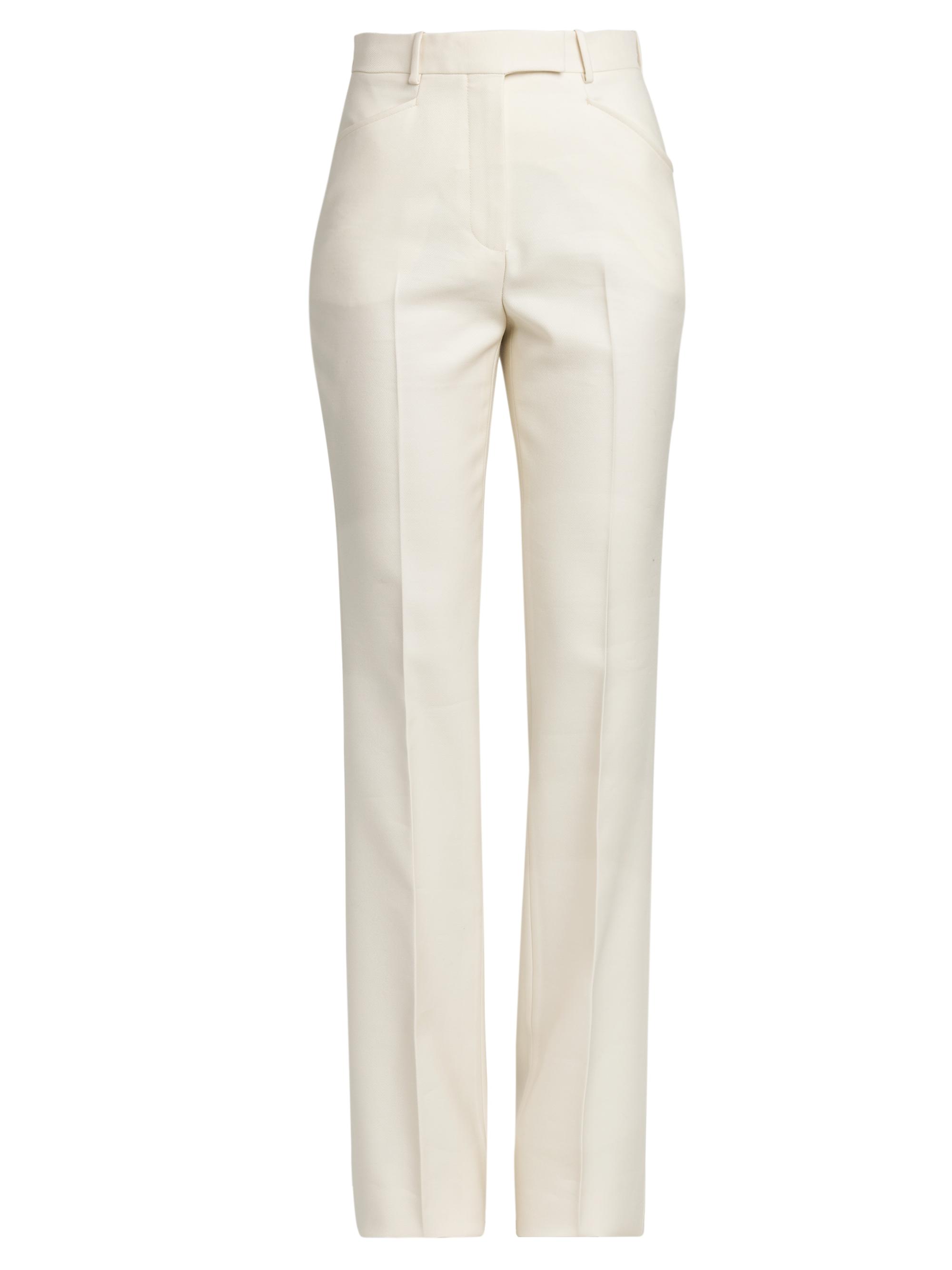 TOM FORD Women's Wool-Silk Twill Tailored Pants - Ecru
