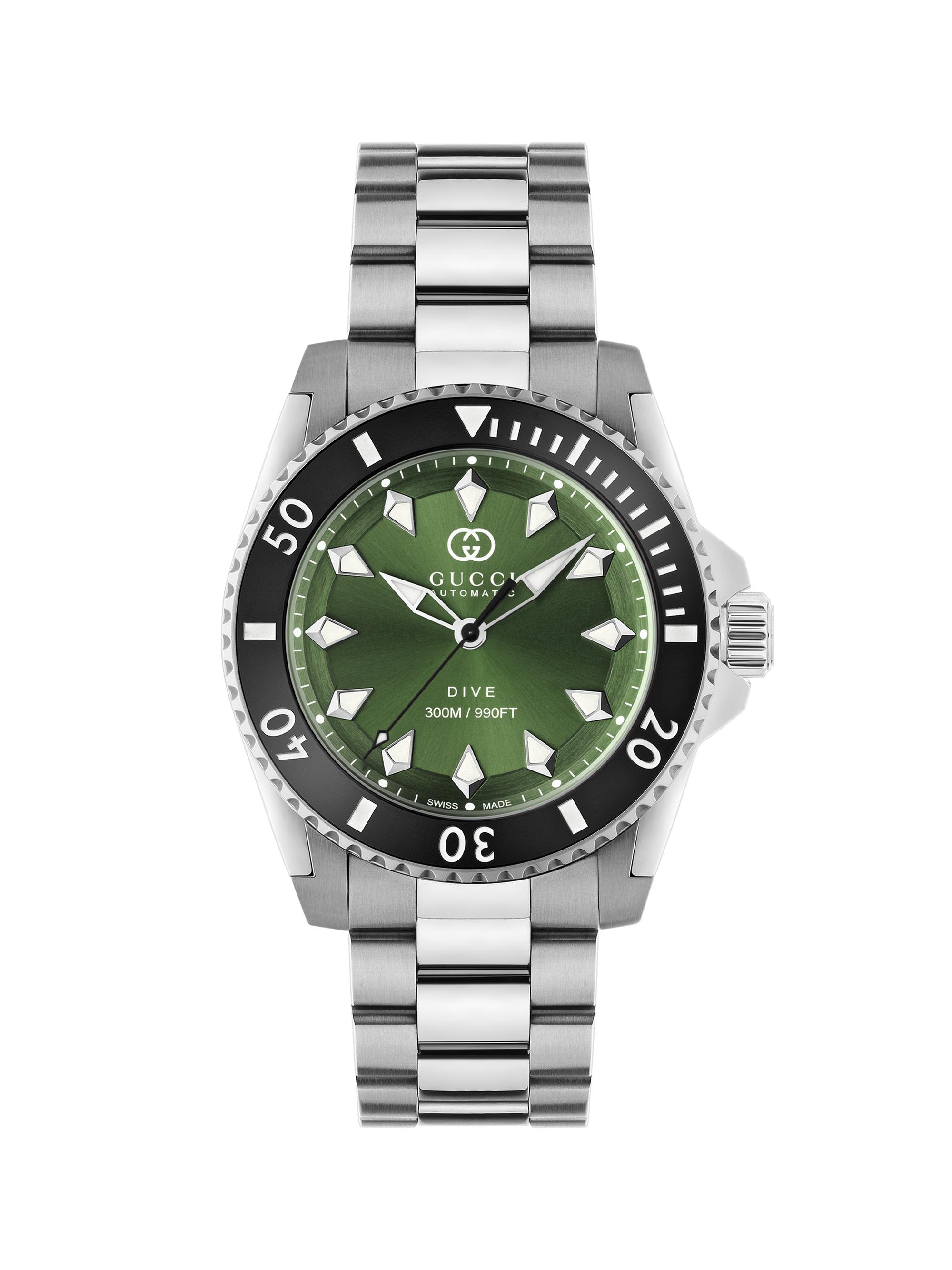 Gucci Men's Dive Stainless Steel Bracelet Watch/40MM - Green Steel Black