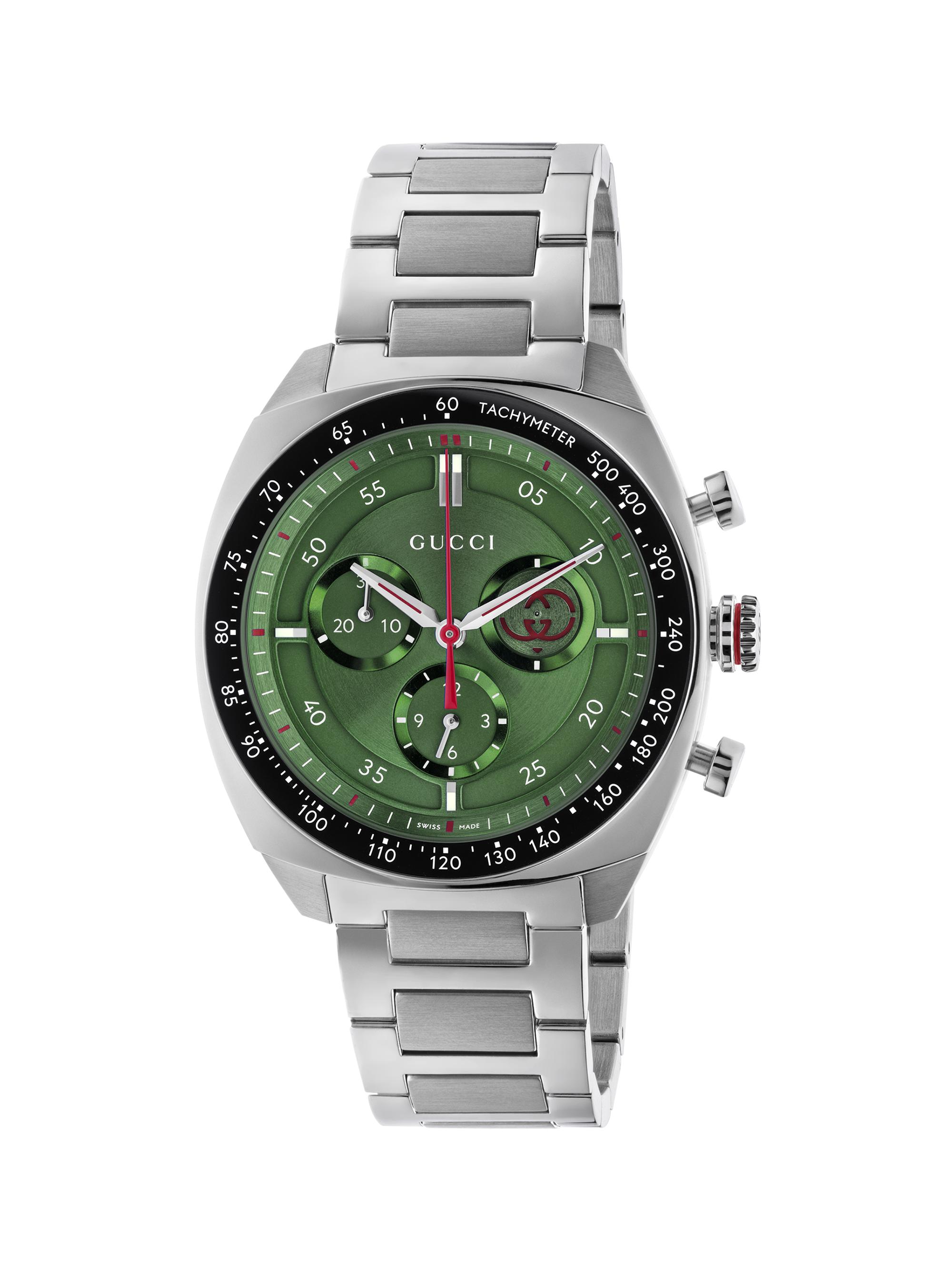 Gucci Men's Interlocking G Stainless Steel Chronograph Watch/41MM - Green Steel Black