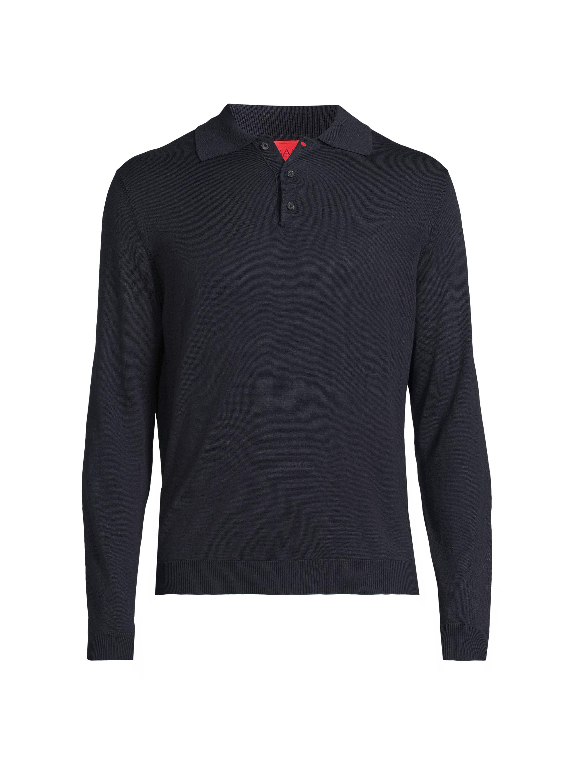 Isaia Men's Silk Polo Sweater - Navy