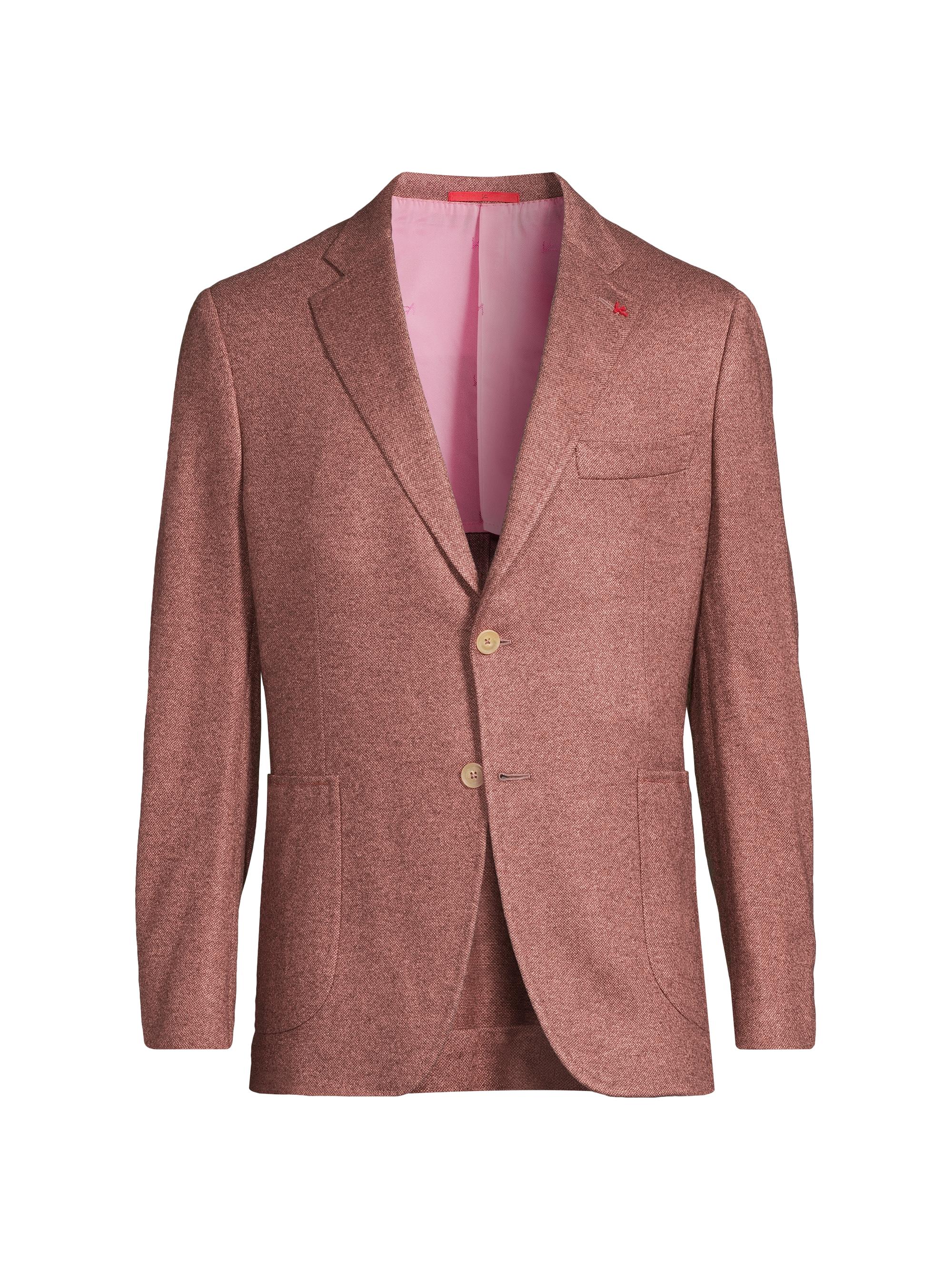 Isaia Men's Cashmere-Silk Piqué Jersey Blazer - Pastel Pink