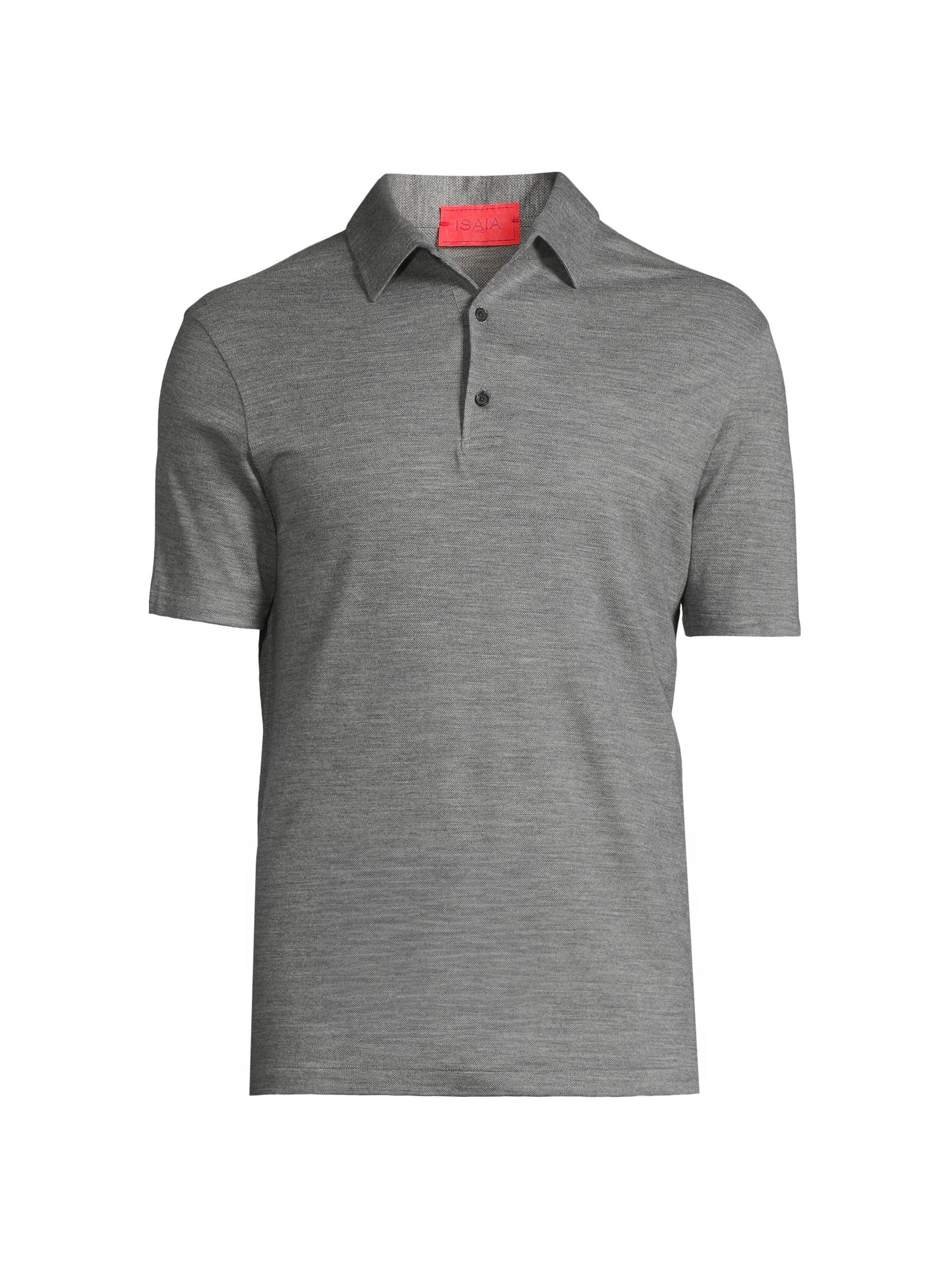Isaia Men's Wool Polo Shirt - Open White