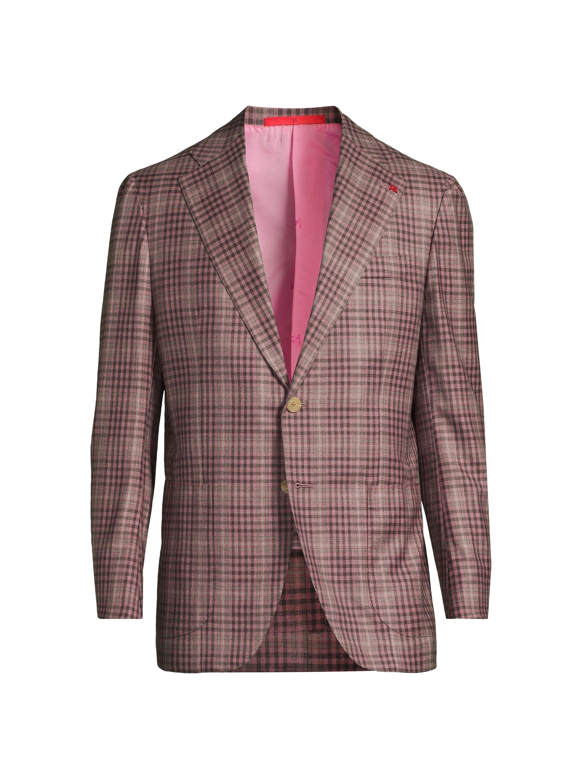 極美品✨ISAIA テーラードジャケット 50 XL チェック シルク混 Isaia Check Wool-Blend Two-Button Blazer | Saks Fifth Avenue