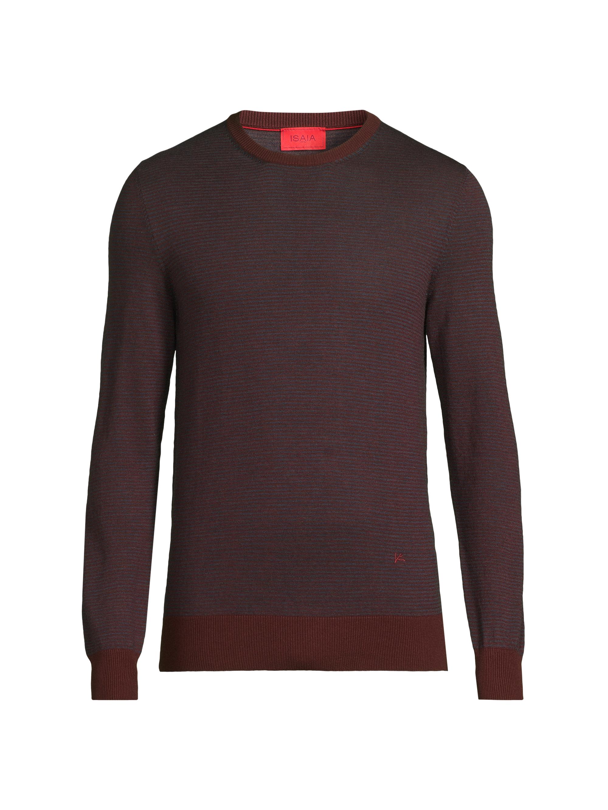 Isaia Men's Wool-Silk-Cashmere Crewneck Sweater - Purple
