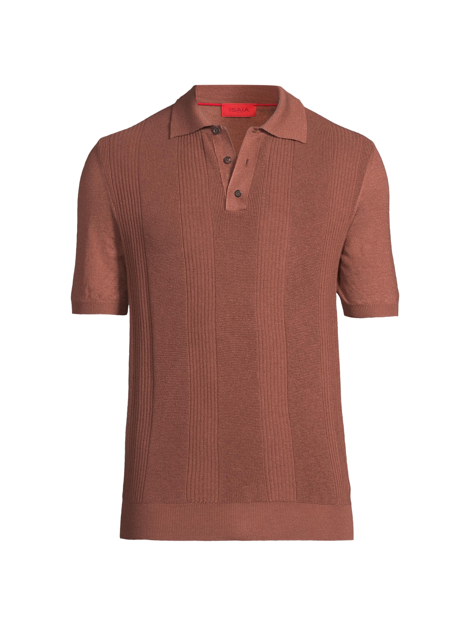 Isaia Men's Wool-Silk-Cashmere Polo Shirt - Pastel Pink