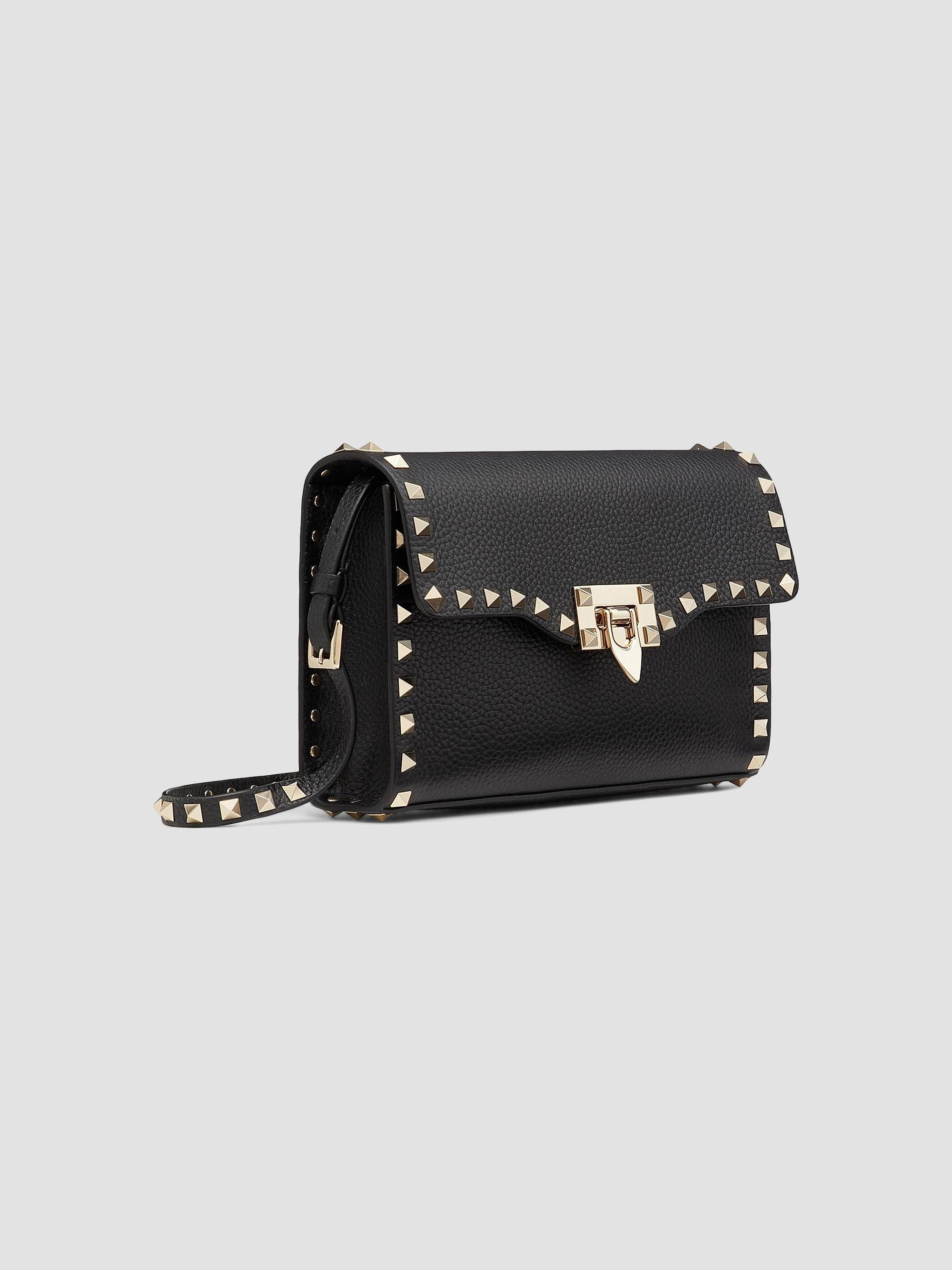 Valentino Garavani Small Rockstud Grainy Calfskin Crossbody Bag