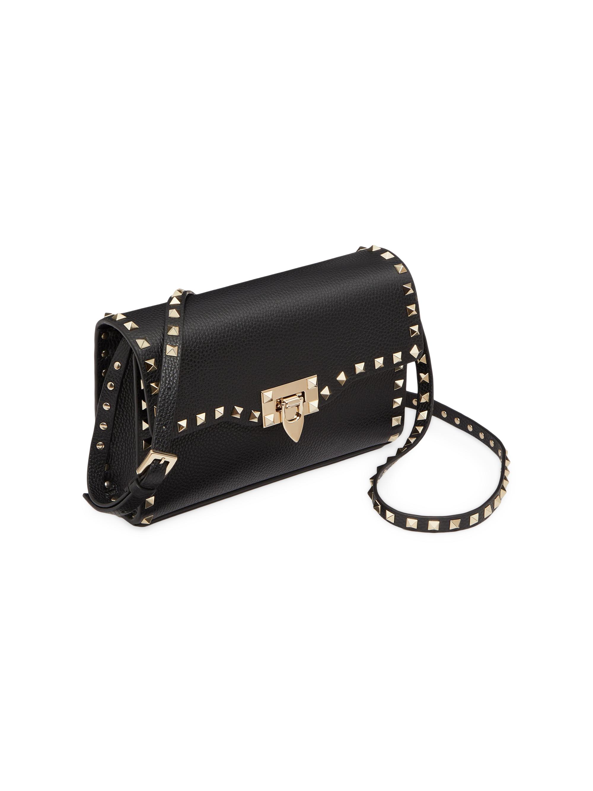 Valentino Garavani Small Rockstud Grainy Calfskin Crossbody Bag