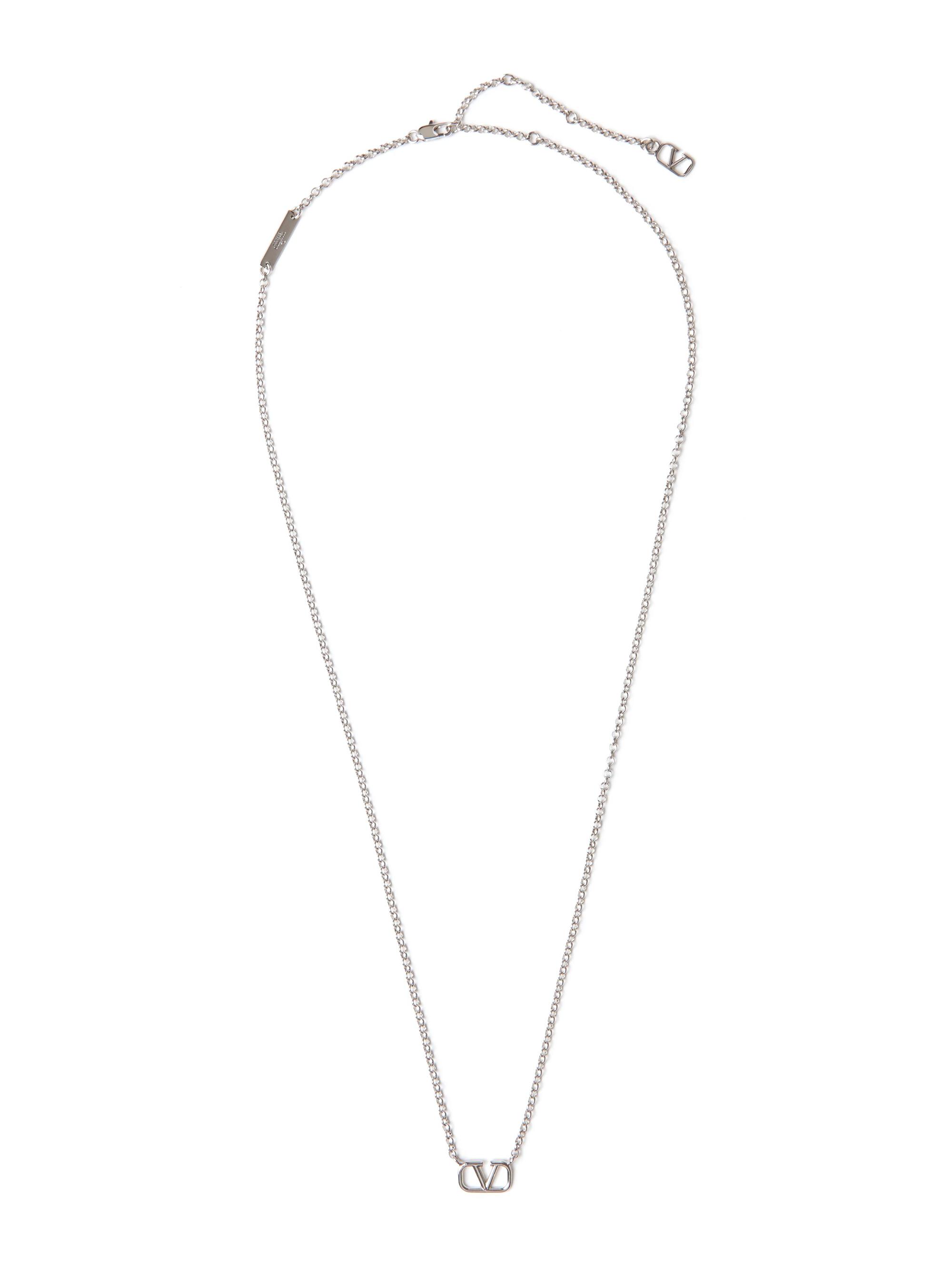 Valentino Garavani Men's VLogo Signature Metal Necklace - Palladium
