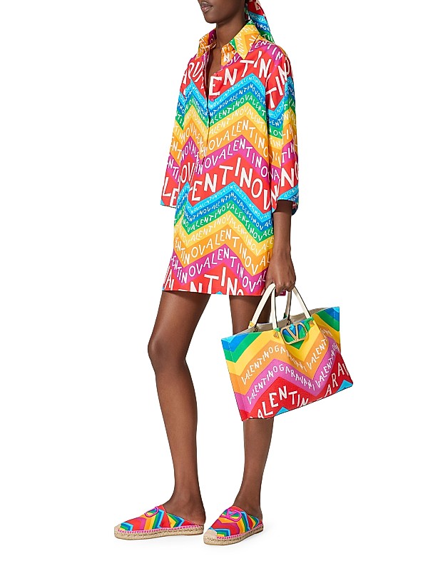 Shop Valentino Garavani Chevron 24 Popeline Short Dress Shop Valentino Garavani Chevron 24 Popeline Short Dress