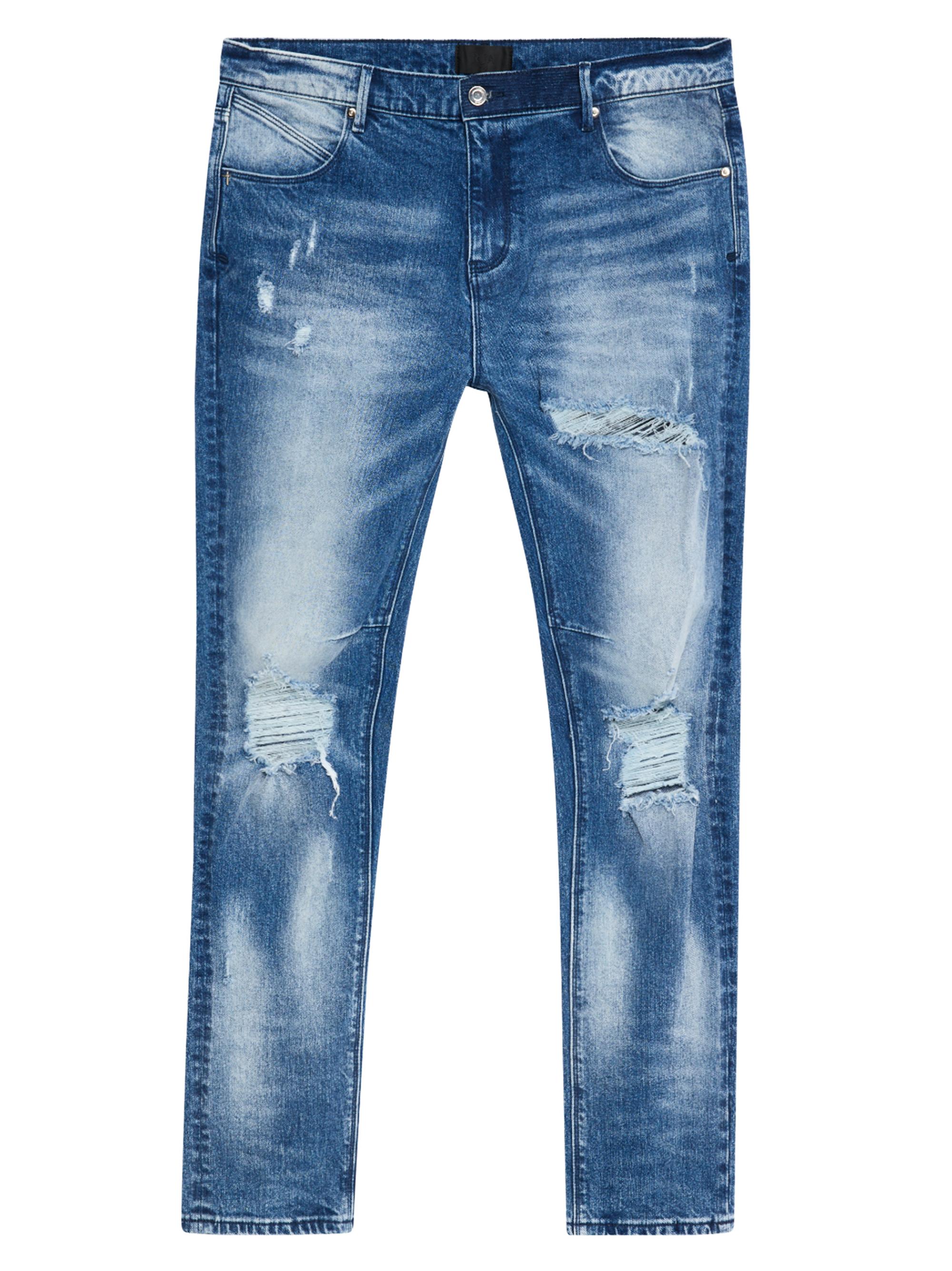 RTA Men's D-Clay Distressed Skinny Jeans - Medium Wash Distressed