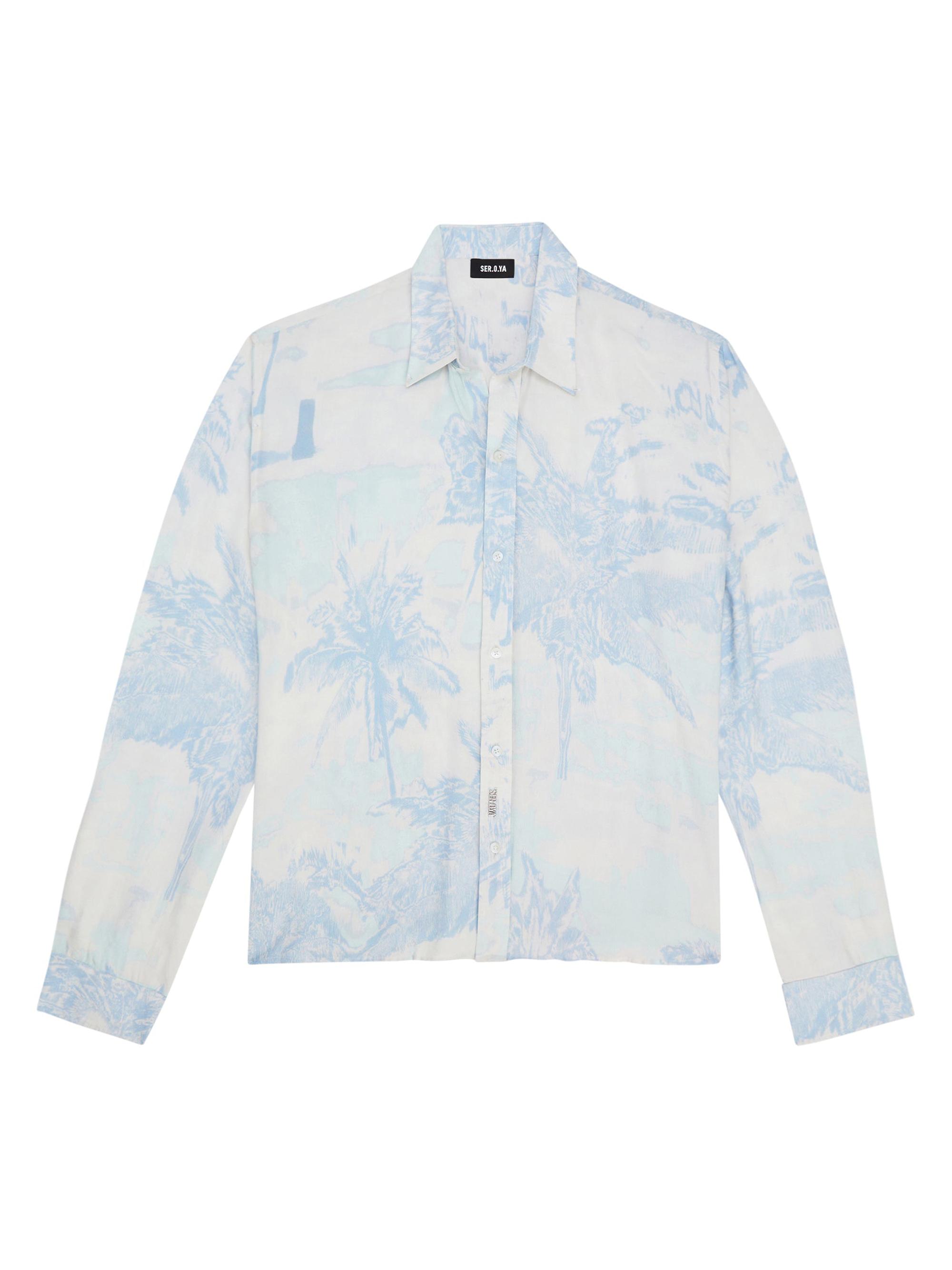 Ser.o.ya Men's Lawson Button Down Shirt - Blue Palm