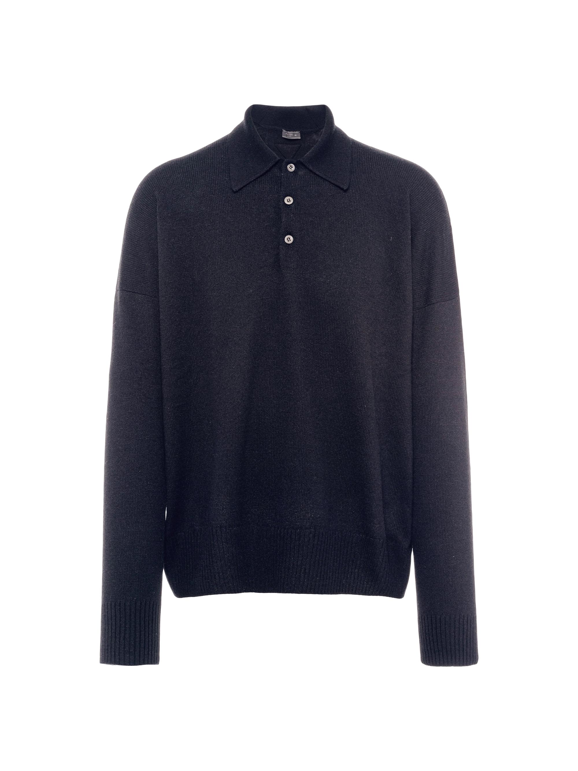 Prada Men's Cashmere Polo Sweater - Black