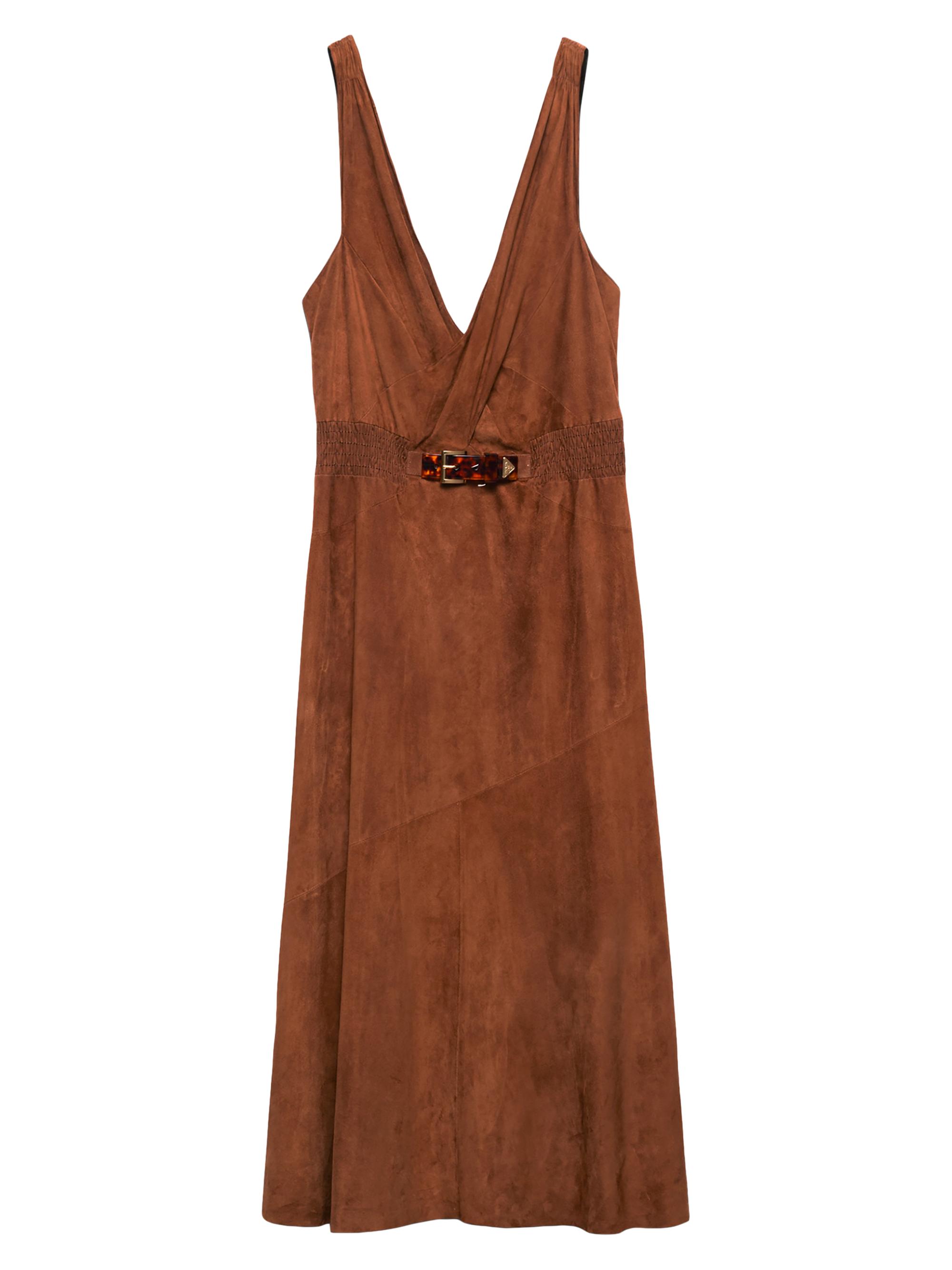 Prada Women's Sleeveless Suede Dress - Brown