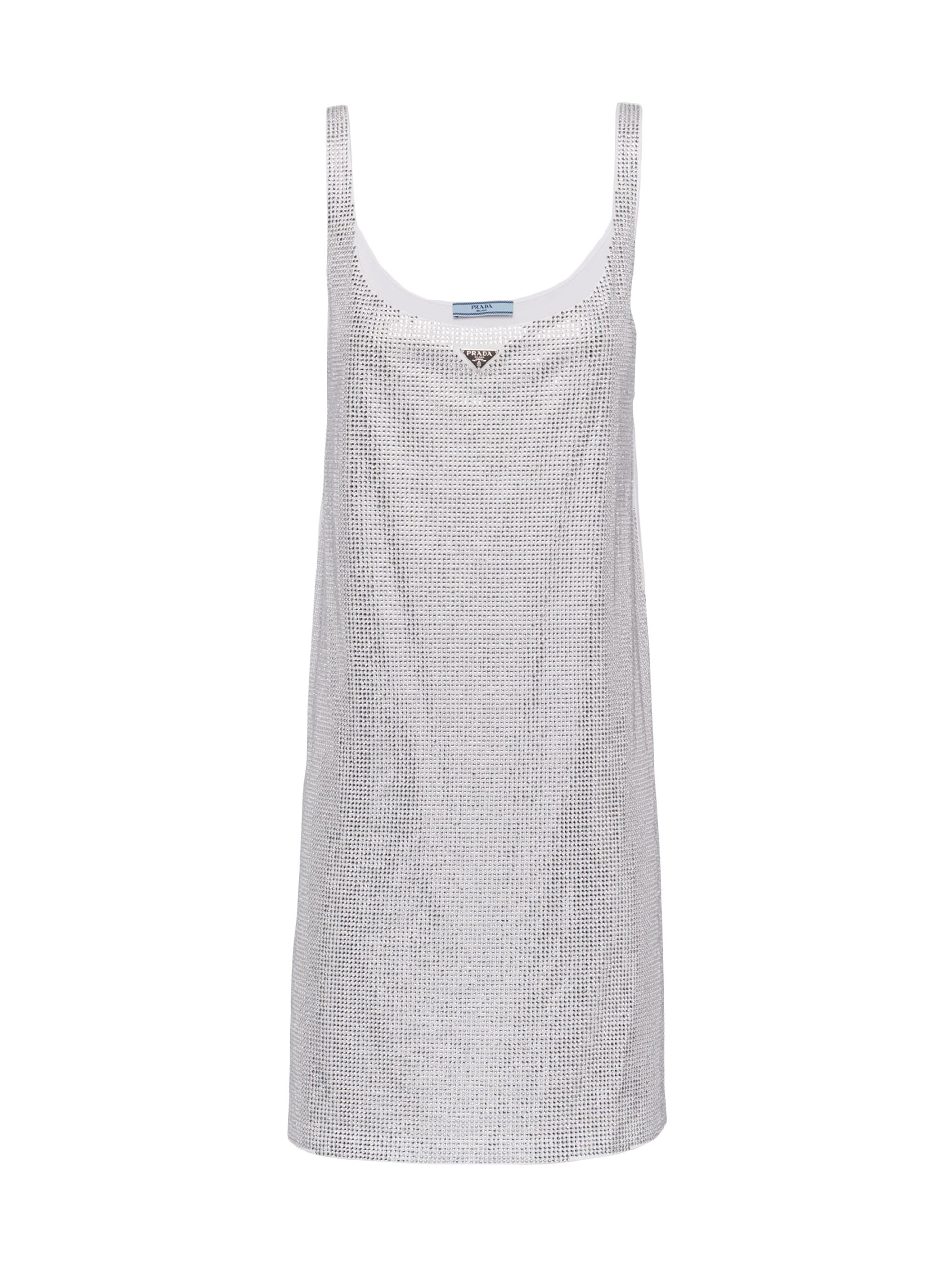 Prada Women's Embroidered Jersey Dress - White
