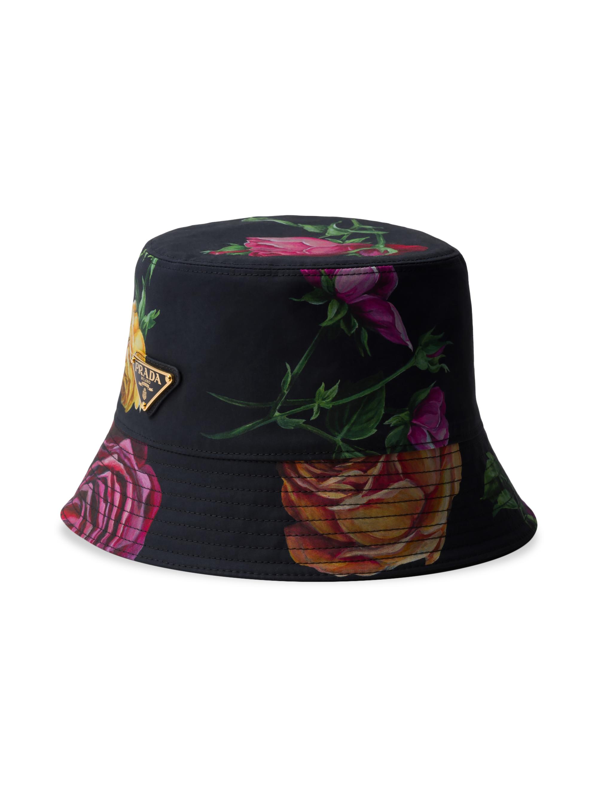 Prada Women's Reversible Printed Cotton Bucket Hat - Black