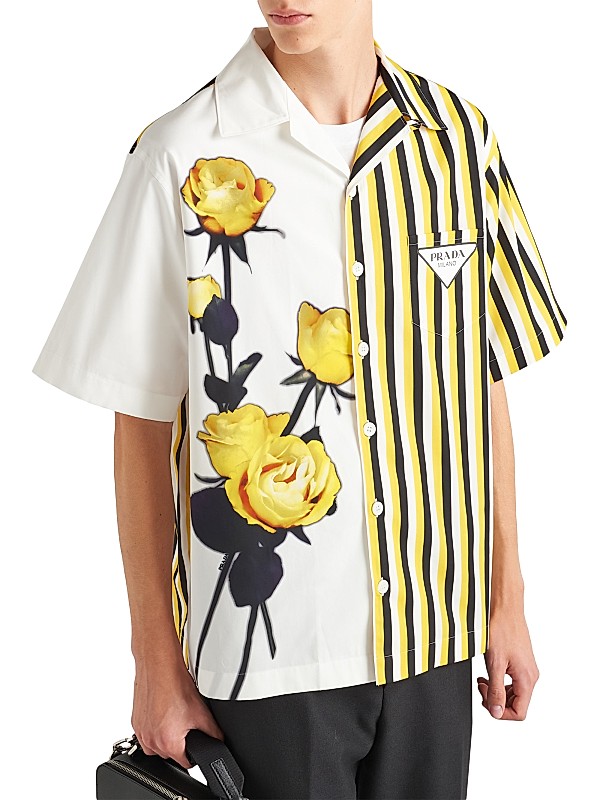 Shop Prada Double Match Cotton Shirt | Saks Fifth Avenue Shop Prada Double Match Cotton Shirt | Saks Fifth Avenue