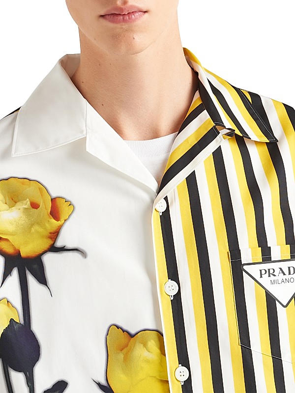 Shop Prada Double Match Cotton Shirt | Saks Fifth Avenue Shop Prada Double Match Cotton Shirt | Saks Fifth Avenue