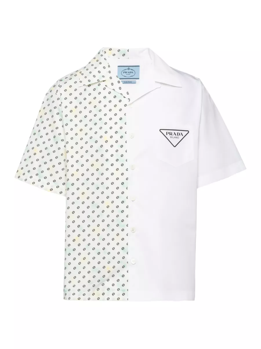 Shop Prada Double Match Cotton Shirt | Saks Fifth Avenue Shop Prada Double Match Cotton Shirt | Saks Fifth Avenue