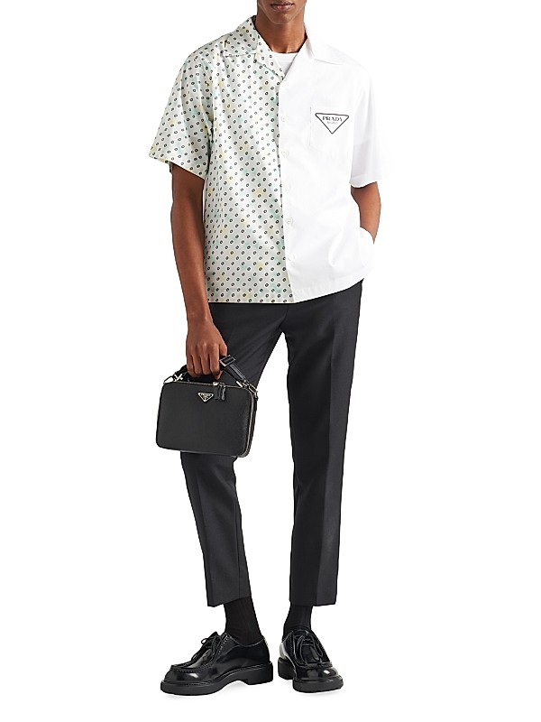 Shop Prada Double Match Cotton Shirt | Saks Fifth Avenue Shop Prada Double Match Cotton Shirt | Saks Fifth Avenue