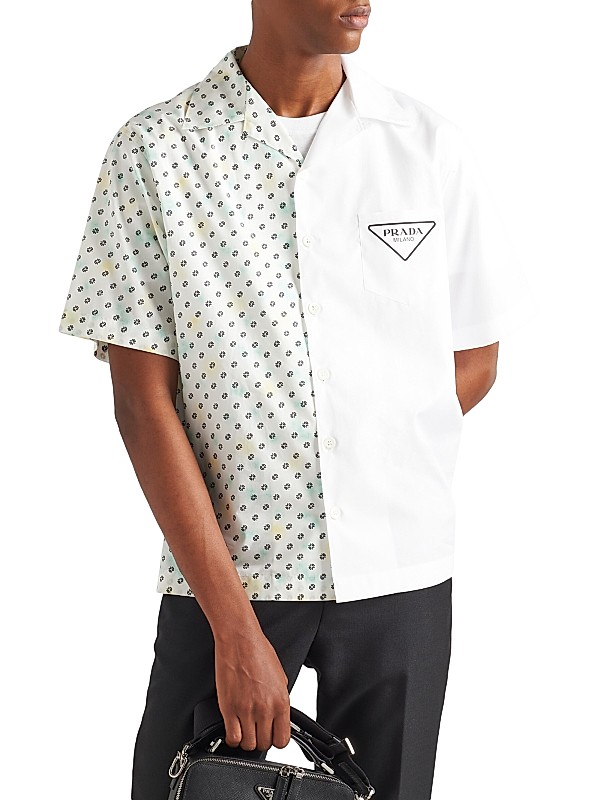 Shop Prada Double Match Cotton Shirt | Saks Fifth Avenue Shop Prada Double Match Cotton Shirt | Saks Fifth Avenue