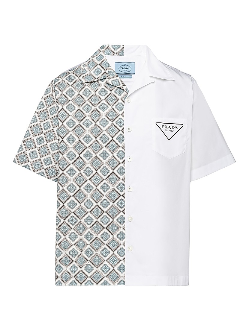 Shop Prada Double Match Cotton Shirt | Saks Fifth Avenue Shop Prada Double Match Cotton Shirt | Saks Fifth Avenue