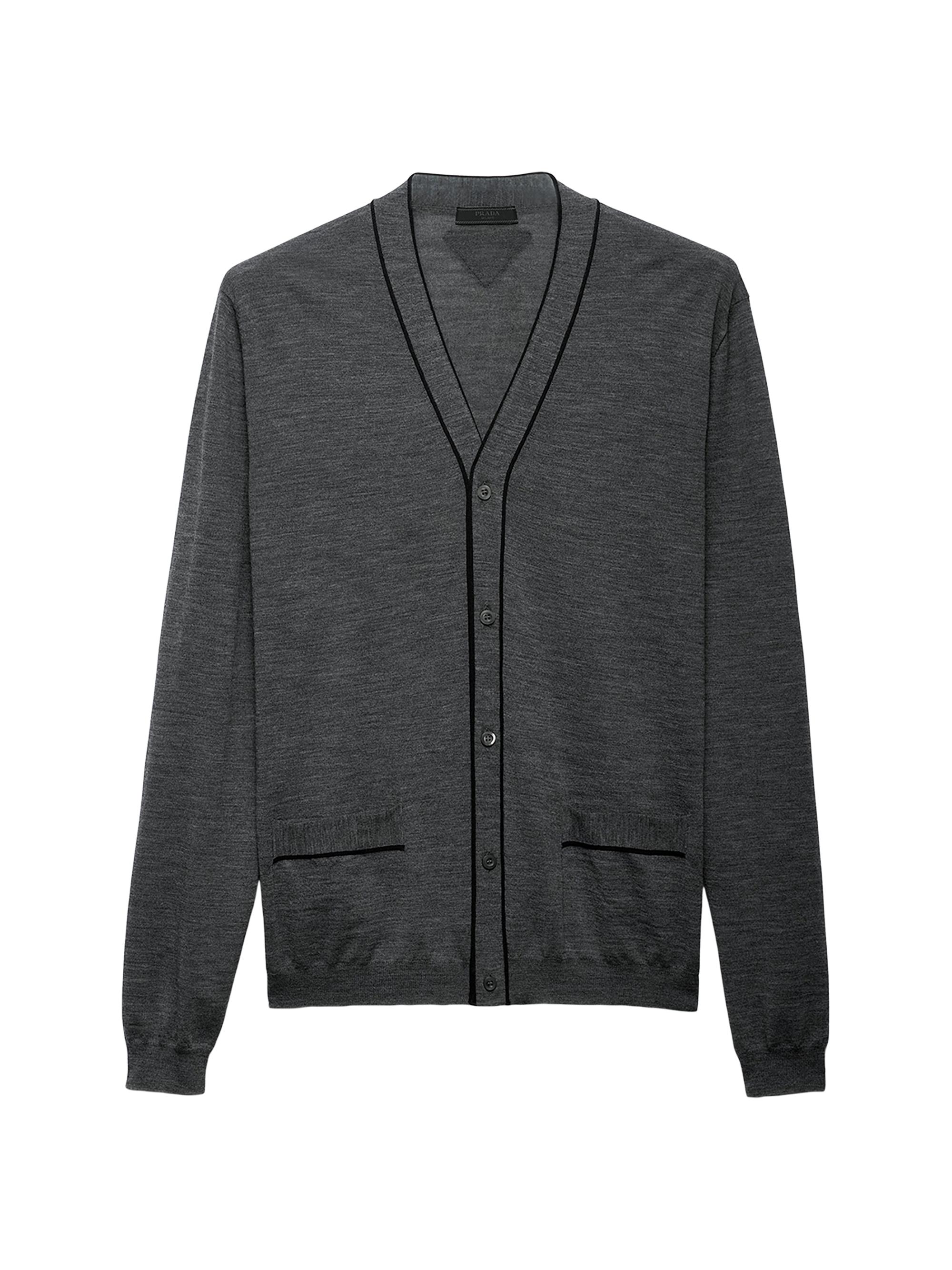 Prada Men's Wool Cardigan - Grey