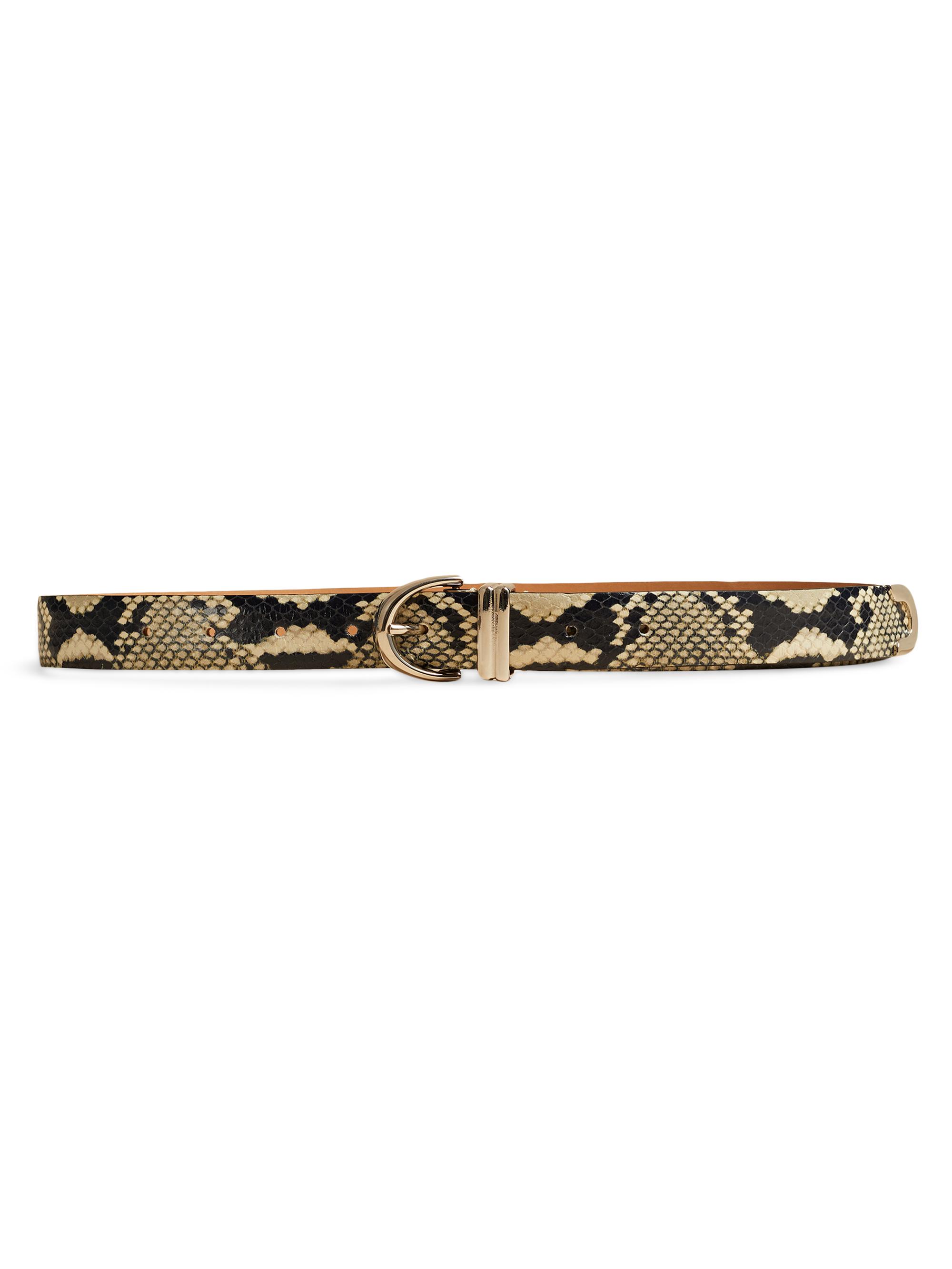Khaite Women's The Bambi Python-Embossed Leather Belt - Natural