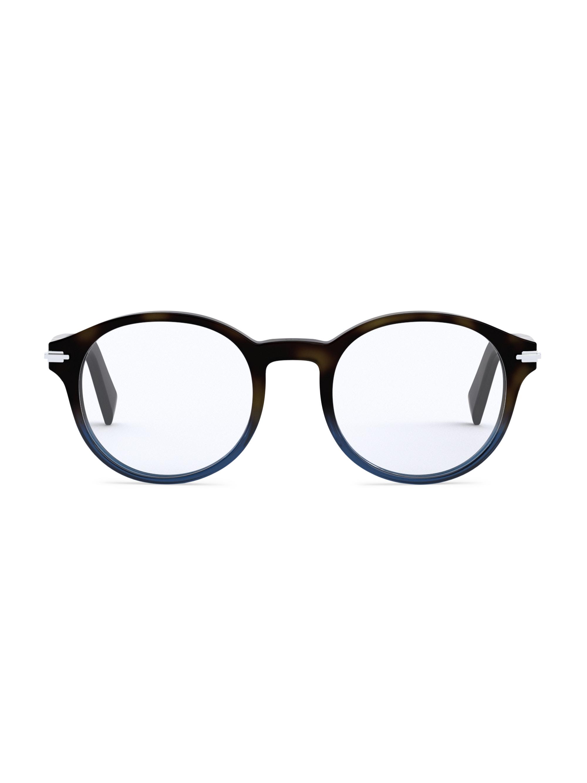 DIOR Men's DiorBlackSuitO RI Round Eyeglasses - Clear Dark Havana Blue
