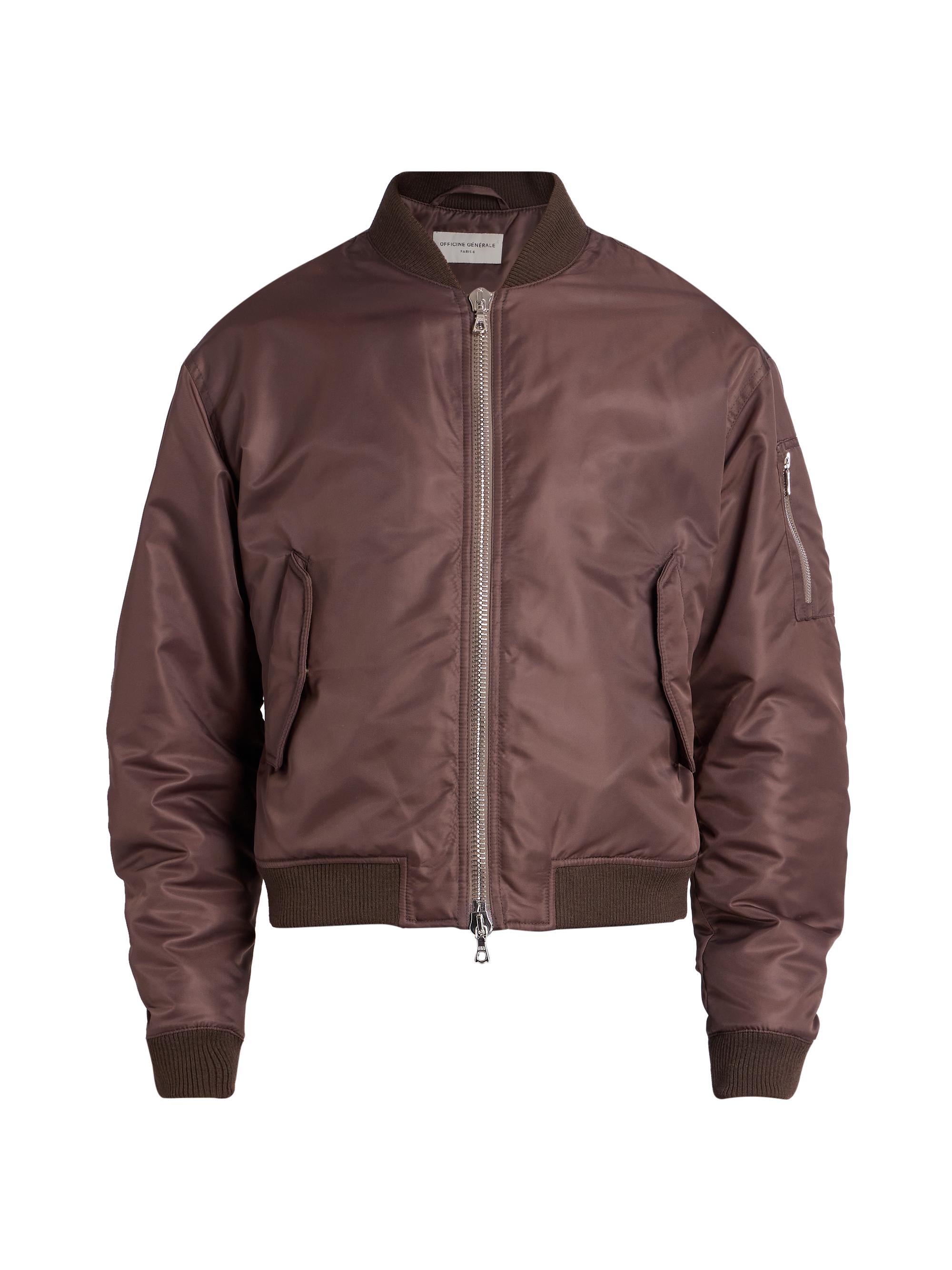 Officine Générale Men's Juno Nylon Bomber Jacket - Iced Coffee