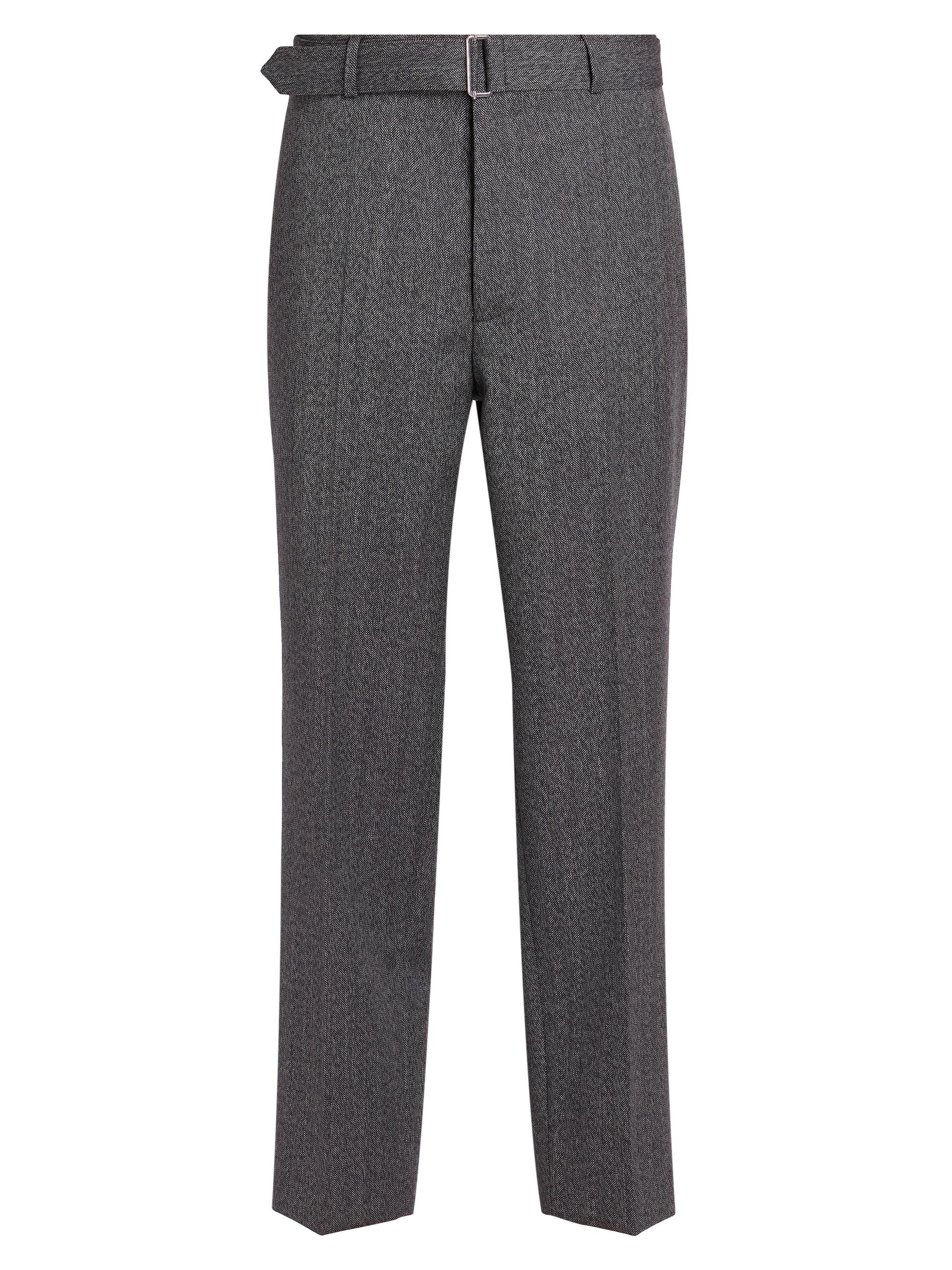 Officine Générale Men's Hoche Herringbone Wool Pants - Grey
