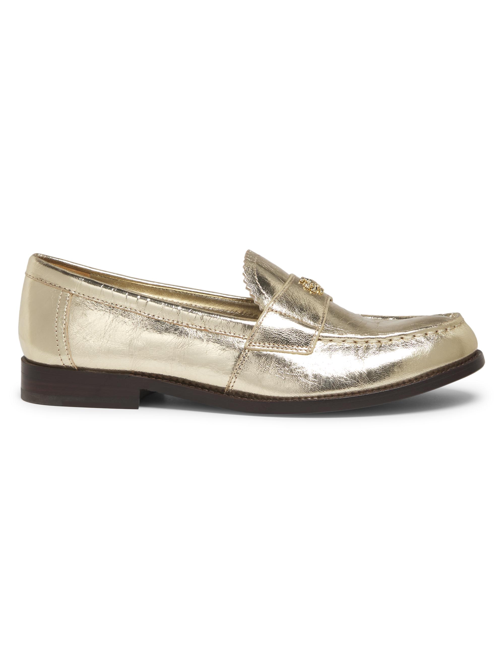 Tory Burch Women's Classic Metallic Leather Loafers - Spark Gold