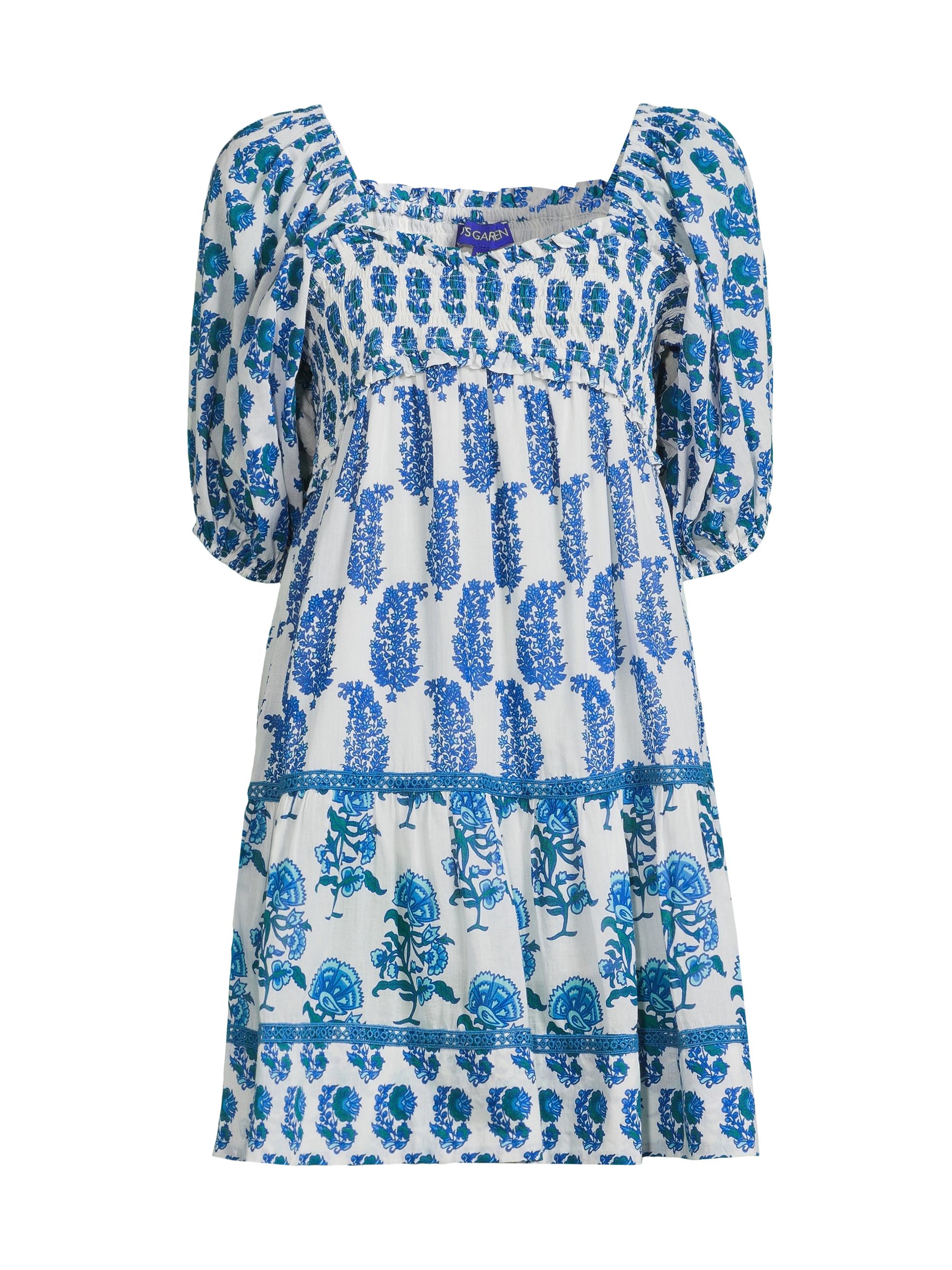 Ro's Garden Women's Tamara Printed Cotton Minidress - Turqbally