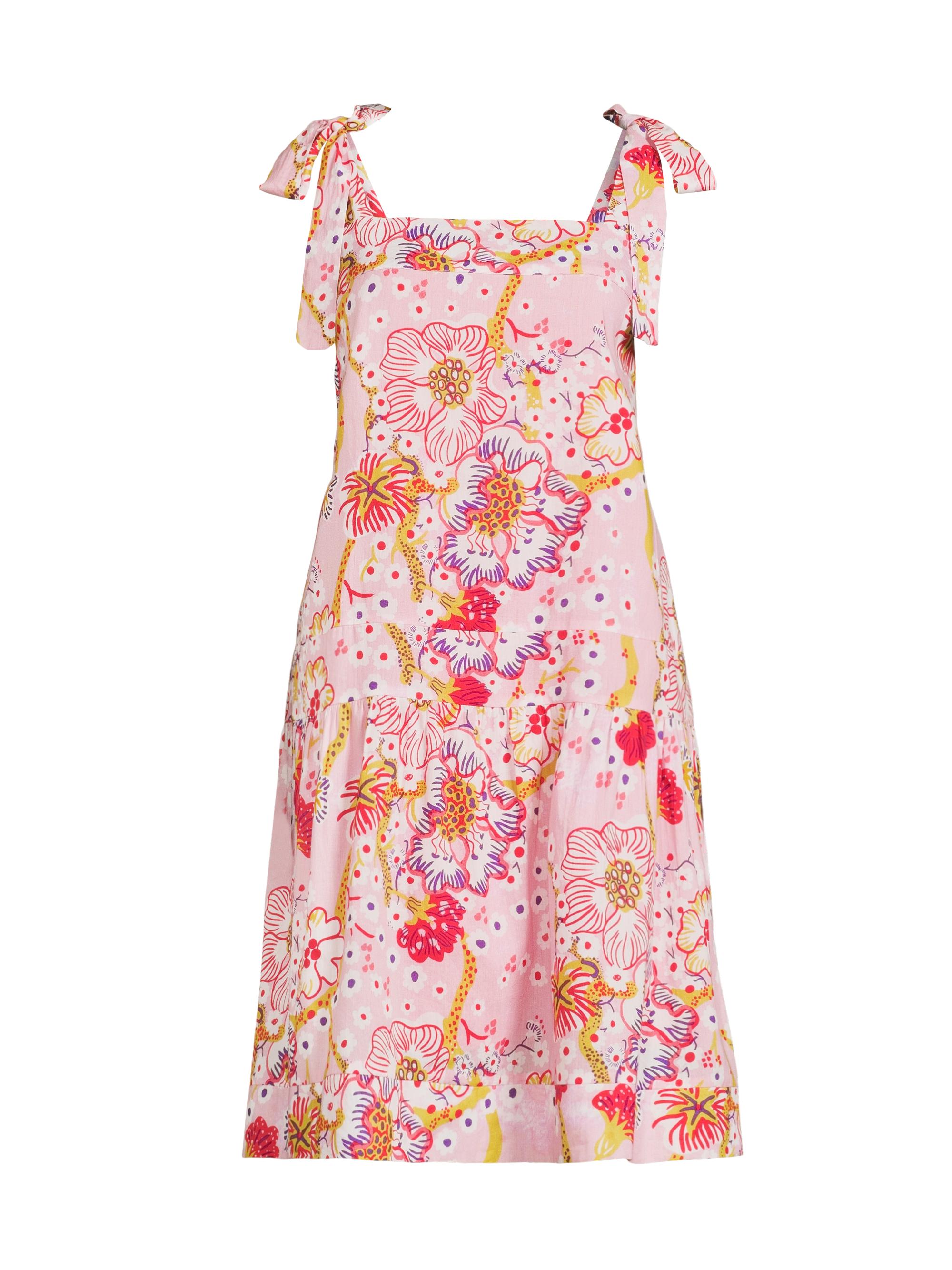 Ro's Garden Women's Aspen Squareneck Floral Dress - Pink Flores