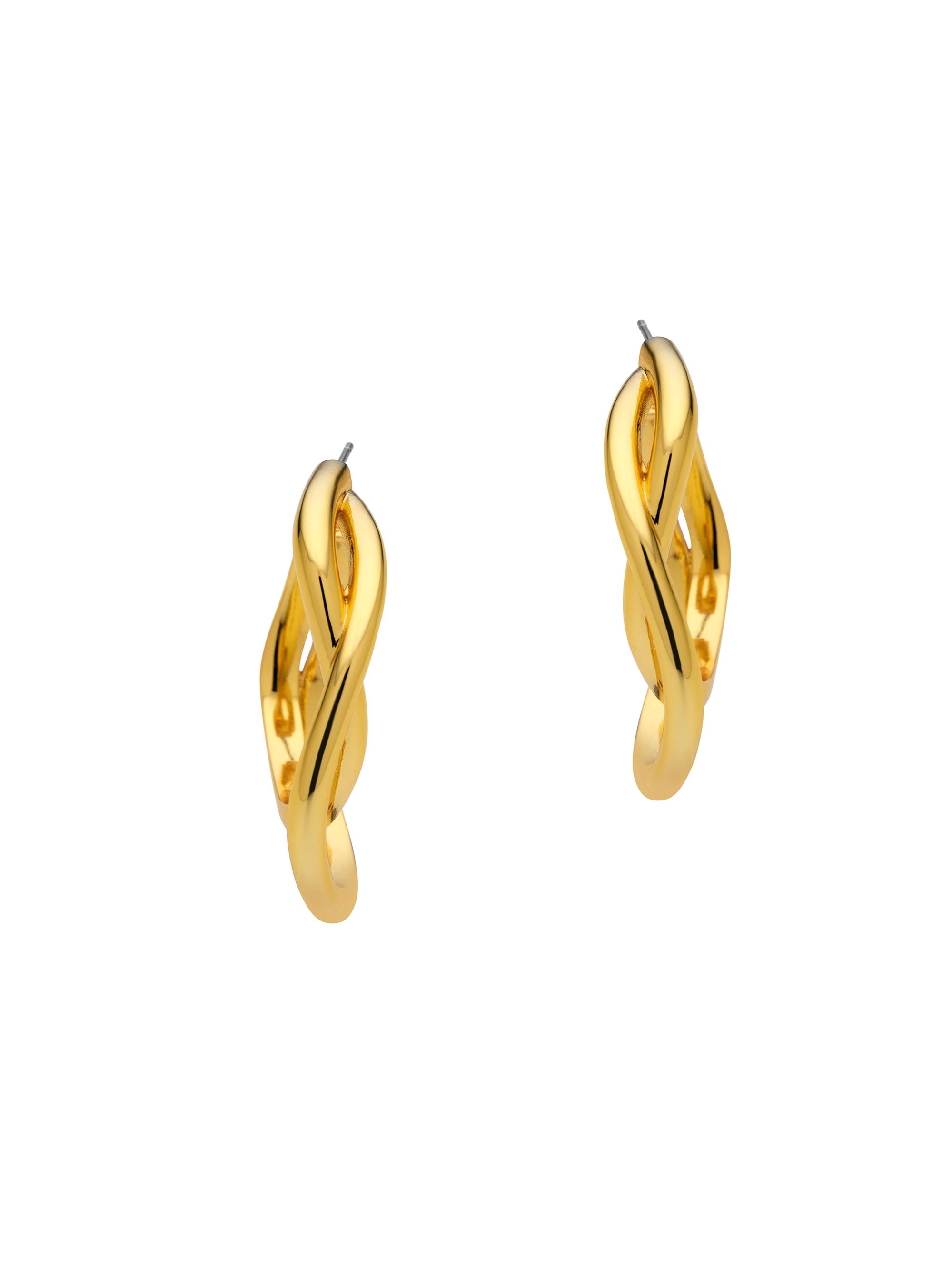 Amber Sceats Women's Zagora Davie 24K-Gold-Plated Curved Hoop Earrings - Yellow Gold