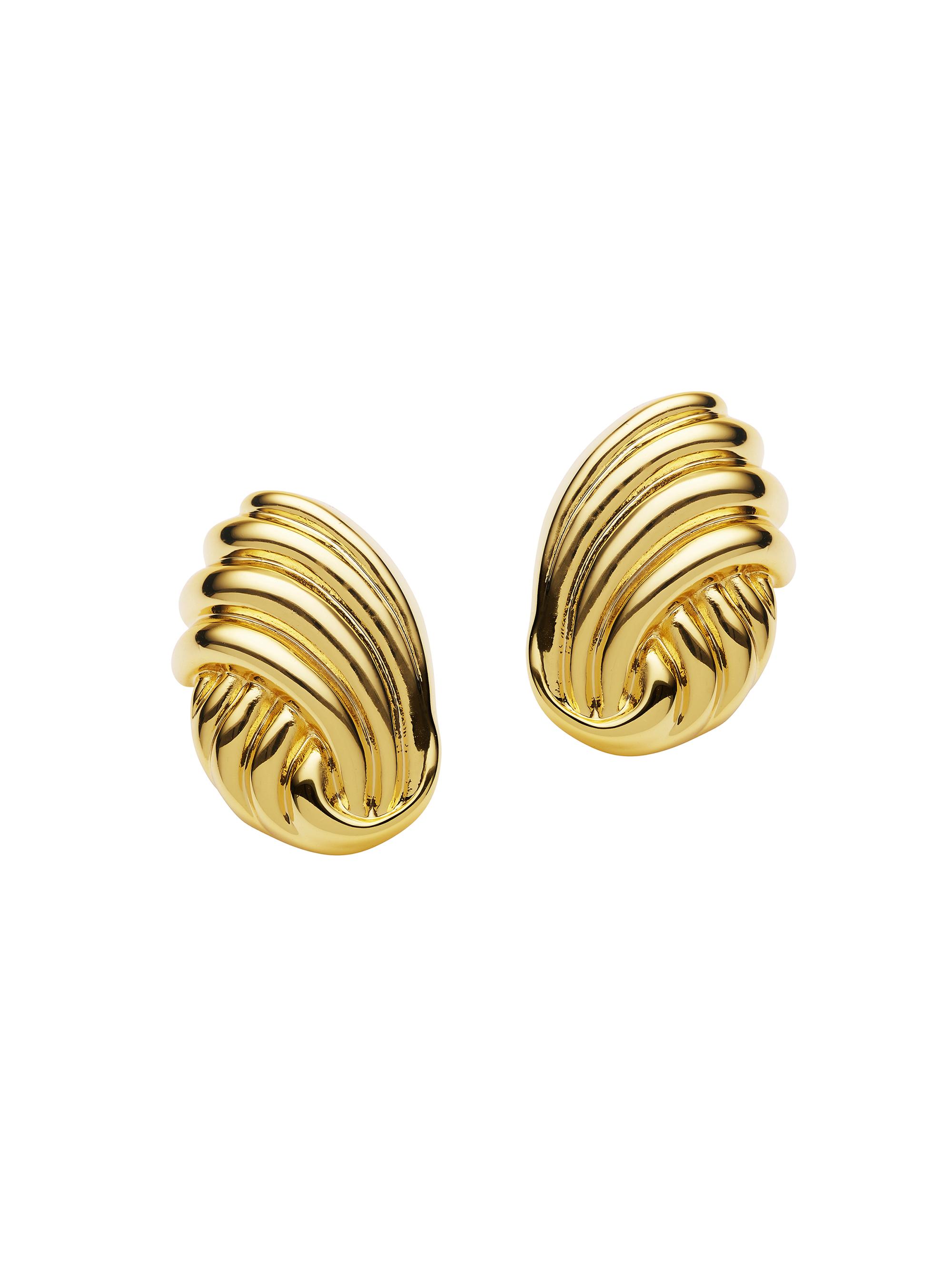 Amber Sceats Women's Zagora Elise Fluted 24K-Gold-Plated Knot Earrings - Yellow Gold