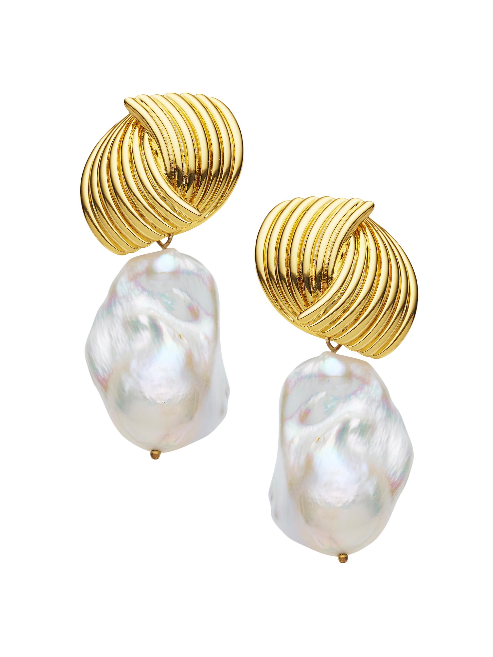 Amber Sceats Women's Zagora Carrie 24K-Gold-Plated & Cultured Freshwater Pearl Drop Earrings - Yellow Gold