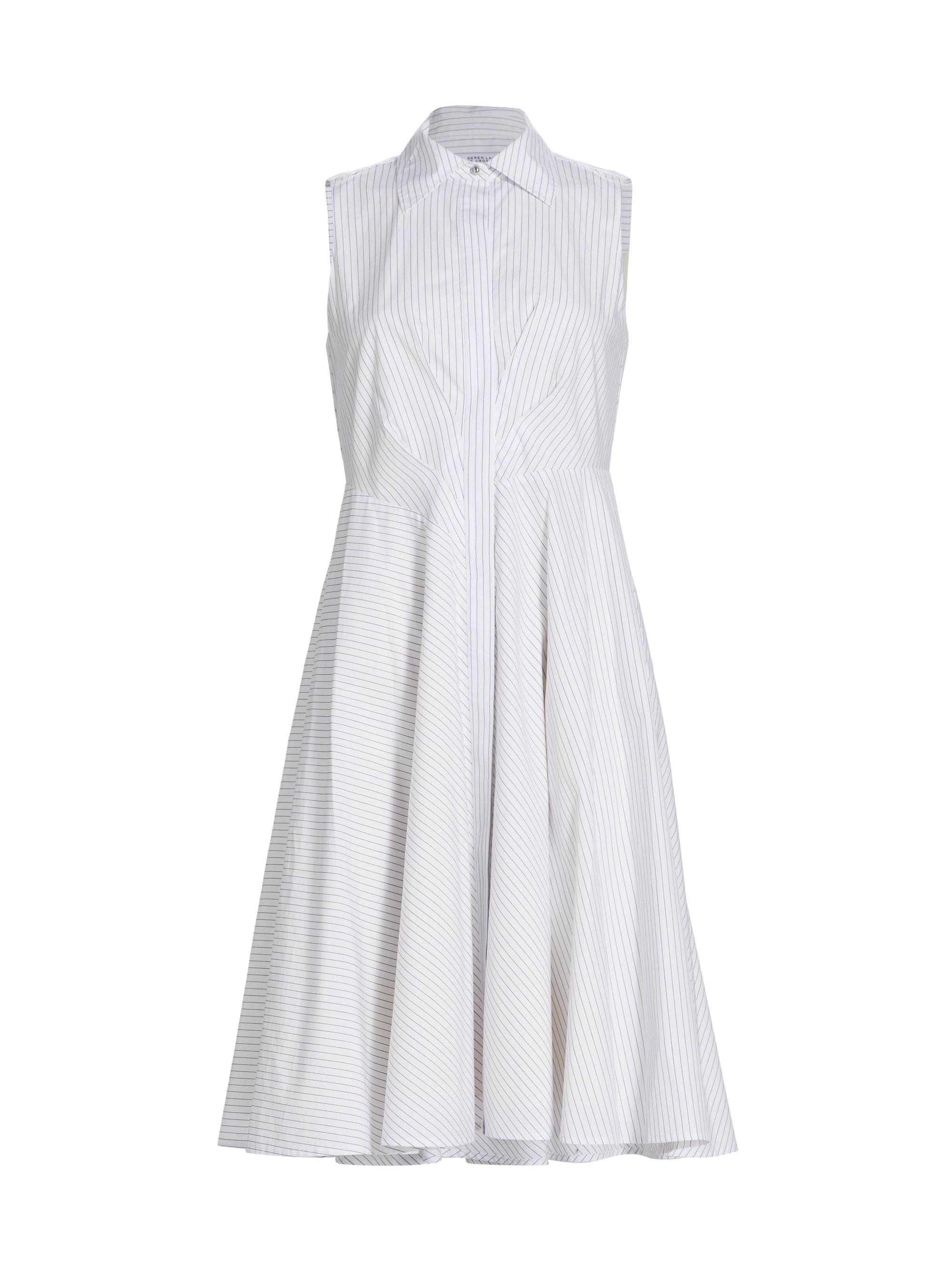 Derek Lam 10 Crosby Women's Reena Sleeveless Midi-Shirtdress - White Navy
