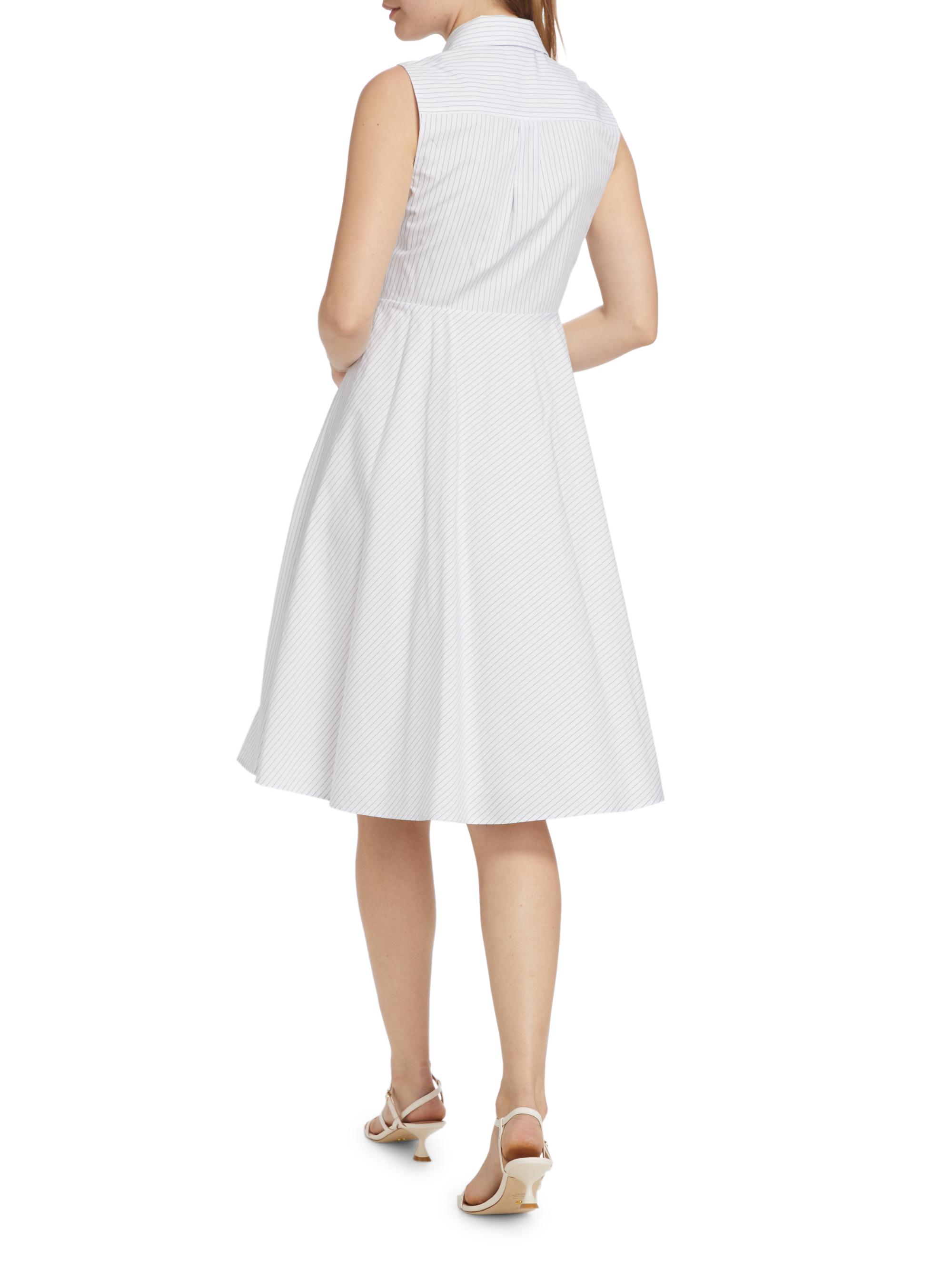 Derek Lam 10 Crosby Women's Reena Sleeveless Midi-Shirtdress - White Navy | Thumbnail 5