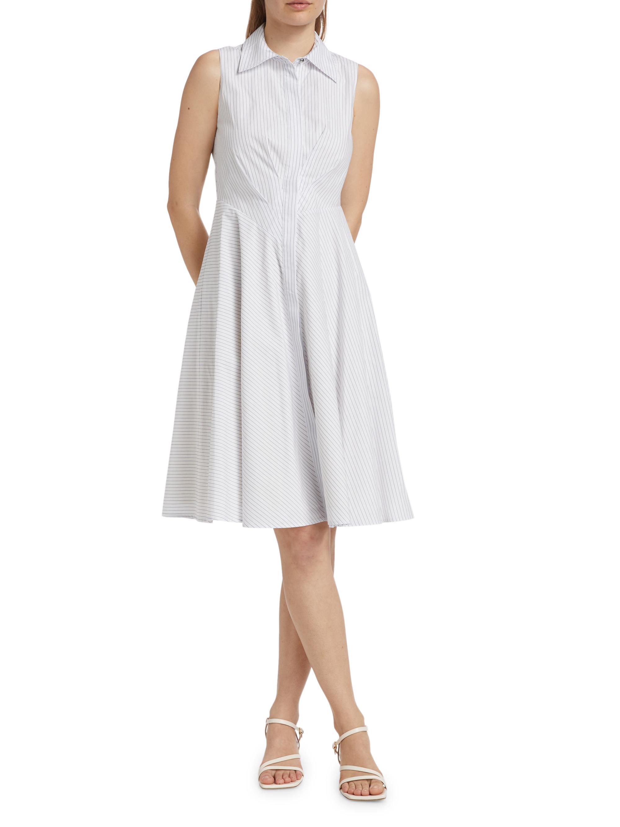 Derek Lam 10 Crosby Women's Reena Sleeveless Midi-Shirtdress - White Navy | Thumbnail 2