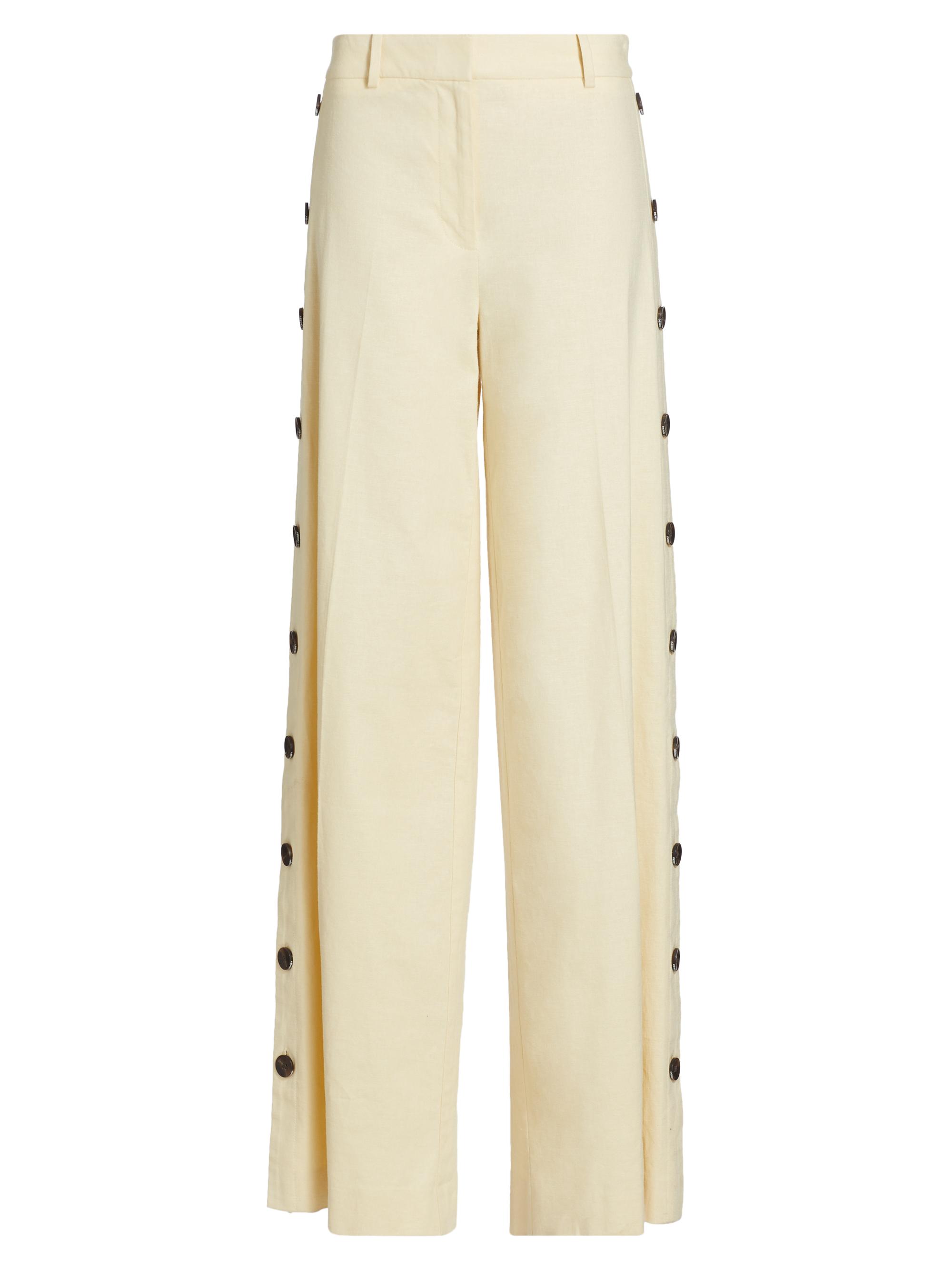 Derek Lam 10 Crosby Women's Carter Wide-Leg Button Detail Trousers - Sorbet