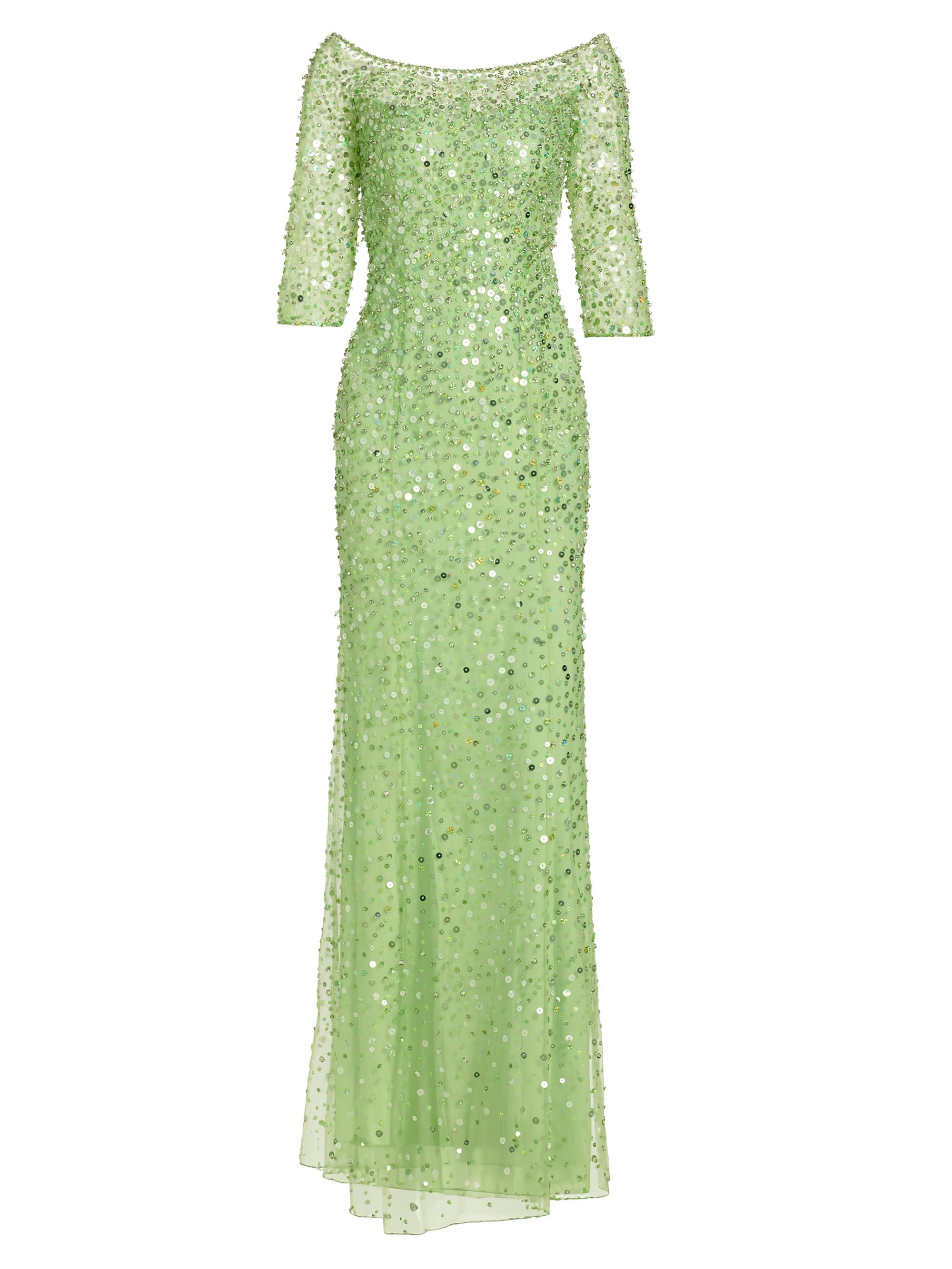 Jenny Packham Women's Summer Party Lantana Beaded Gown - Parakeet