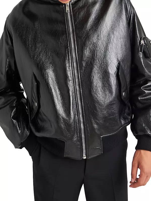 Shop Prada Nappa Leather Bomber Jacket | Saks Fifth Avenue